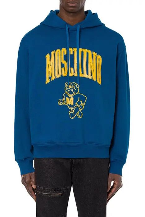 Moschino o1y0225 Logo Hoodie in Blue Size US S / EU 44-46 / 1 - 2 Thumbnail