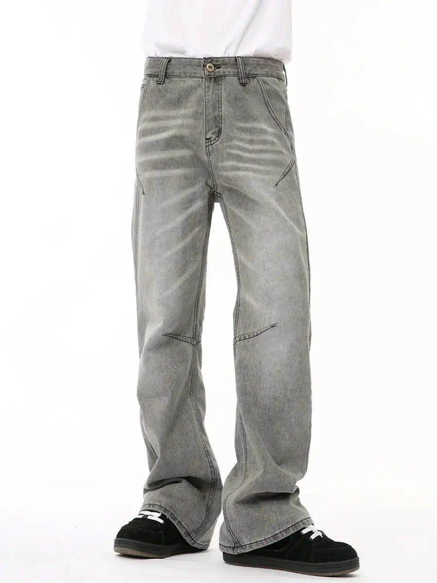 Japanese Brand Retro straight high street water pattern jeans Size US 32 / EU 48 - 6 Thumbnail