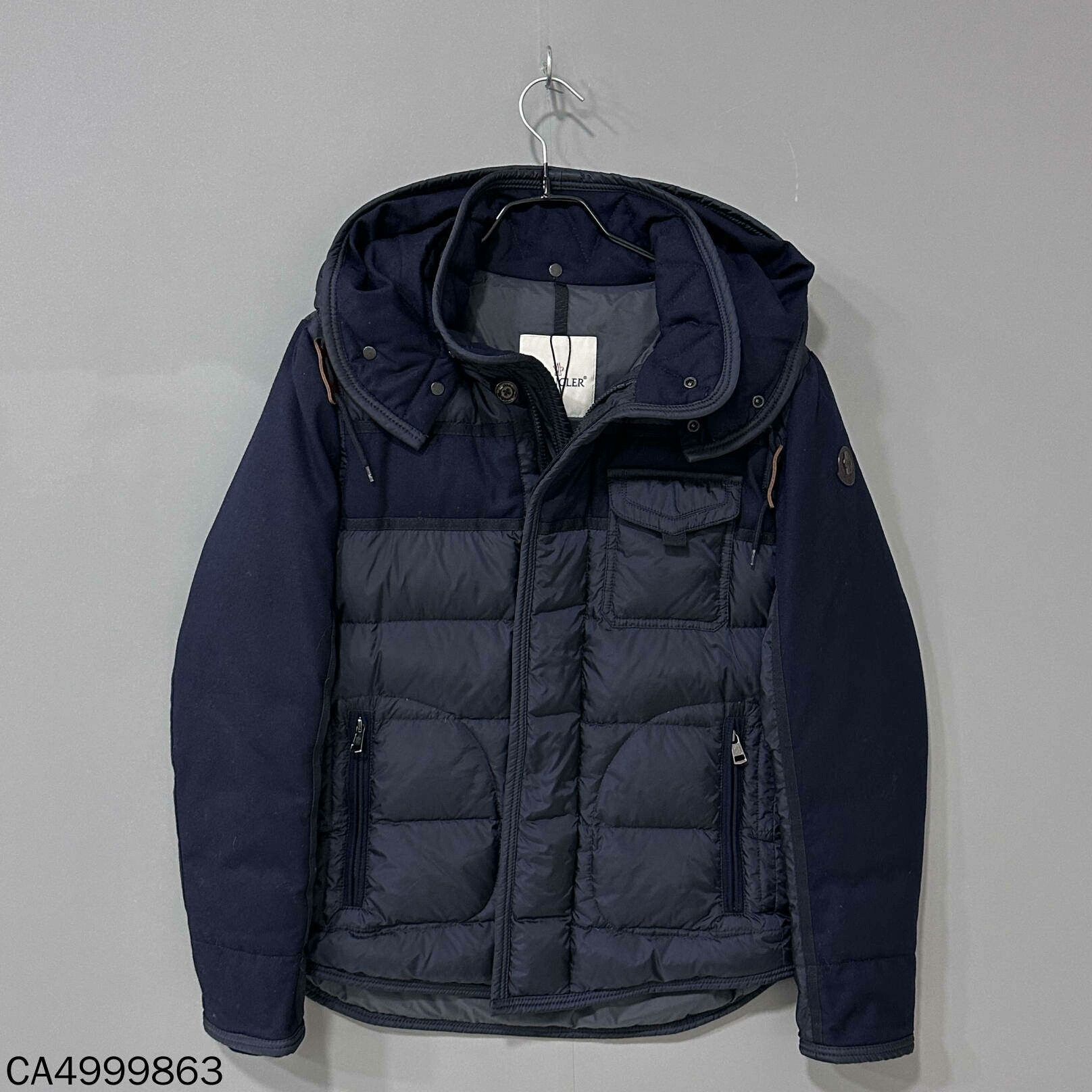 Moncler Moncler Wool Blend Hooded Down Jacket Size US M / EU 48-50 / 2 - 1 Thumbnail