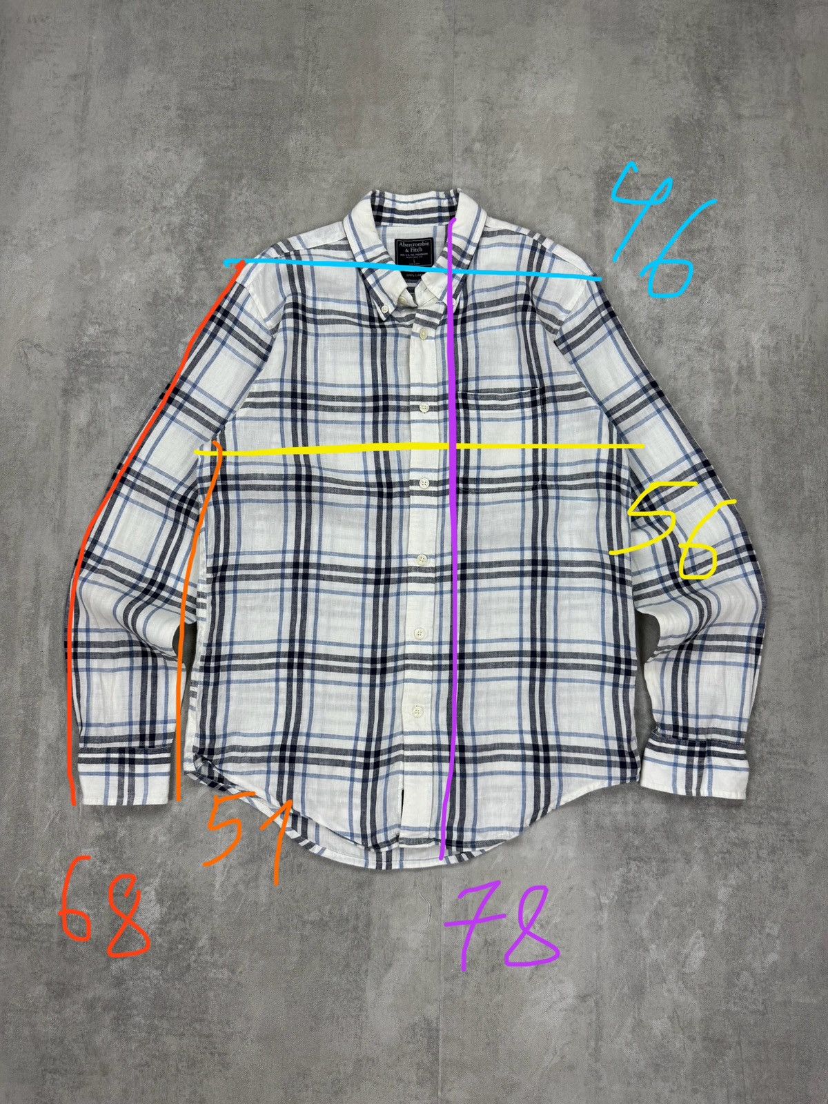 Abercrombie & Fitch Abercrombie & Fitch linen checkered shirt long sleeve Large Size US L / EU 52-54 / 3 - 7 Thumbnail