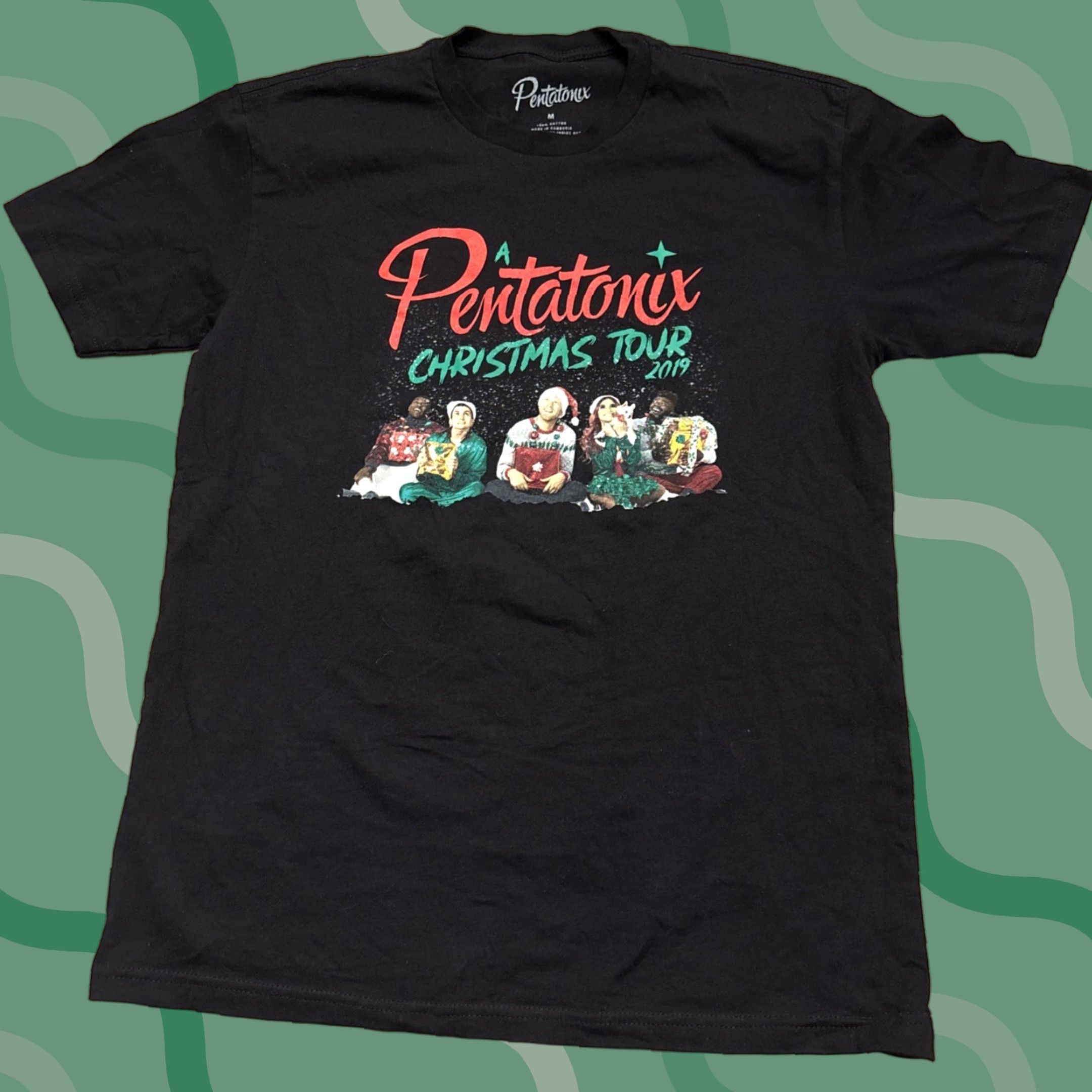 Vintage PENTATONIX 2019 Hallelujah Christmas Tour T-Shirt Mens Large Black Band Concert Tee Size US L / EU 52-54 / 3 - 1 Thumbnail