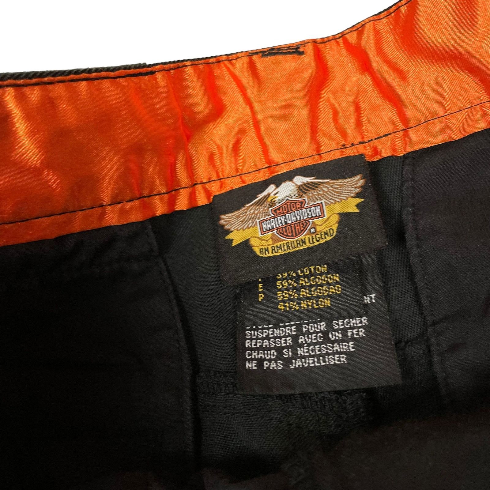 Harley Davidson × Vintage Harley-Davidson Womens Black Cotton Zip Fly Straight Pants 6 Size 28" / US 6 / IT 42 - 10 Thumbnail