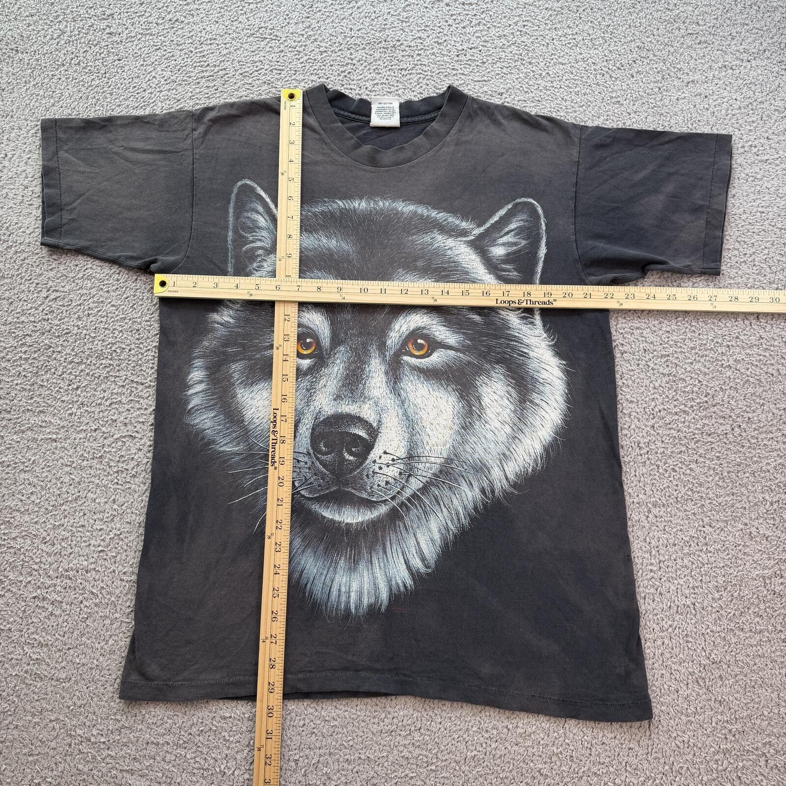 Other Vintage 90s Wolf Graphic T Shirt Made In USA Single Stitch Size US L / EU 52-54 / 3 - 3 Thumbnail