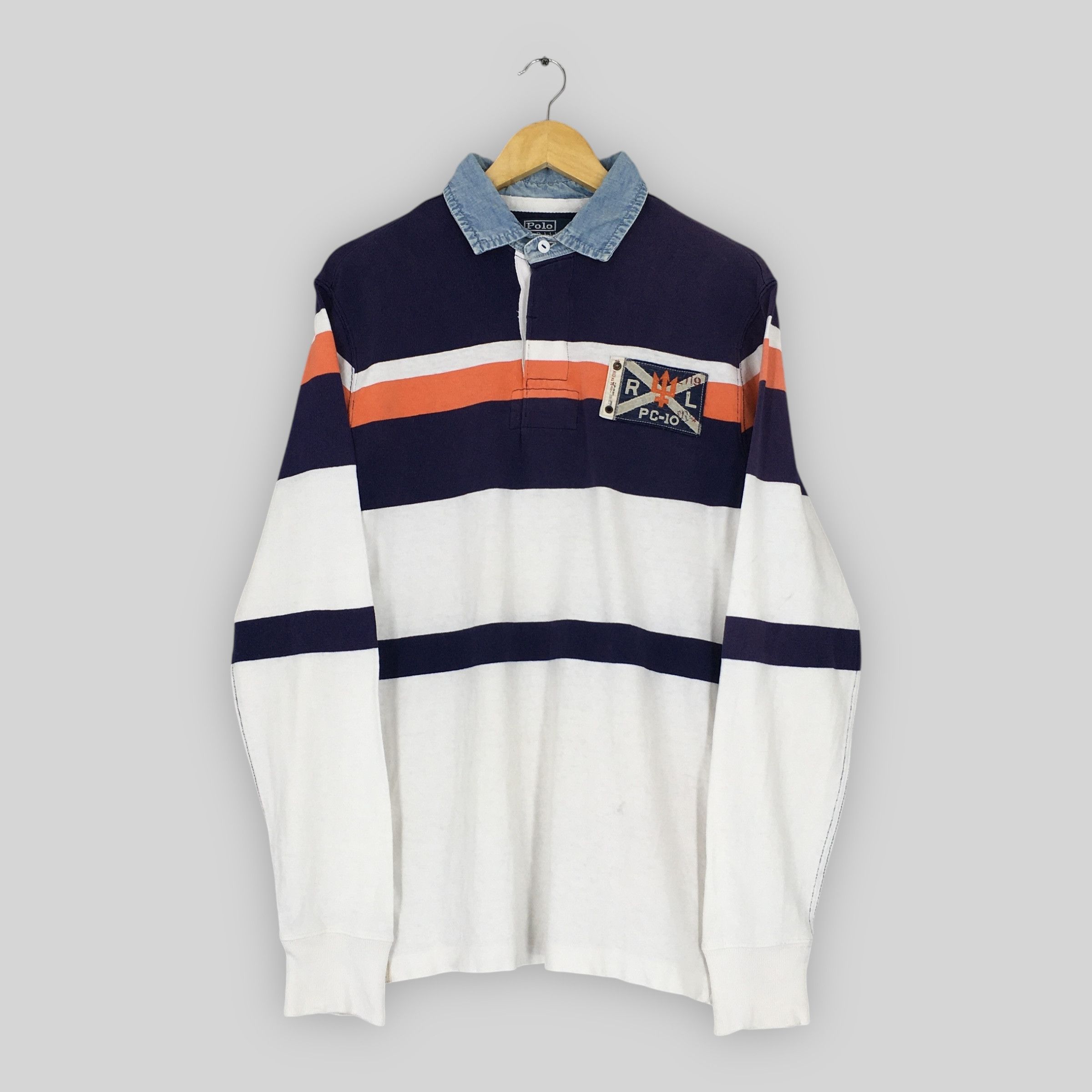 Polo Ralph Lauren × Rugby Ralph Lauren × Vintage RARE Vintage Polo Ralph Lauren Rugby Shirt Medium Size US M / EU 48-50 / 2 - 1 Thumbnail