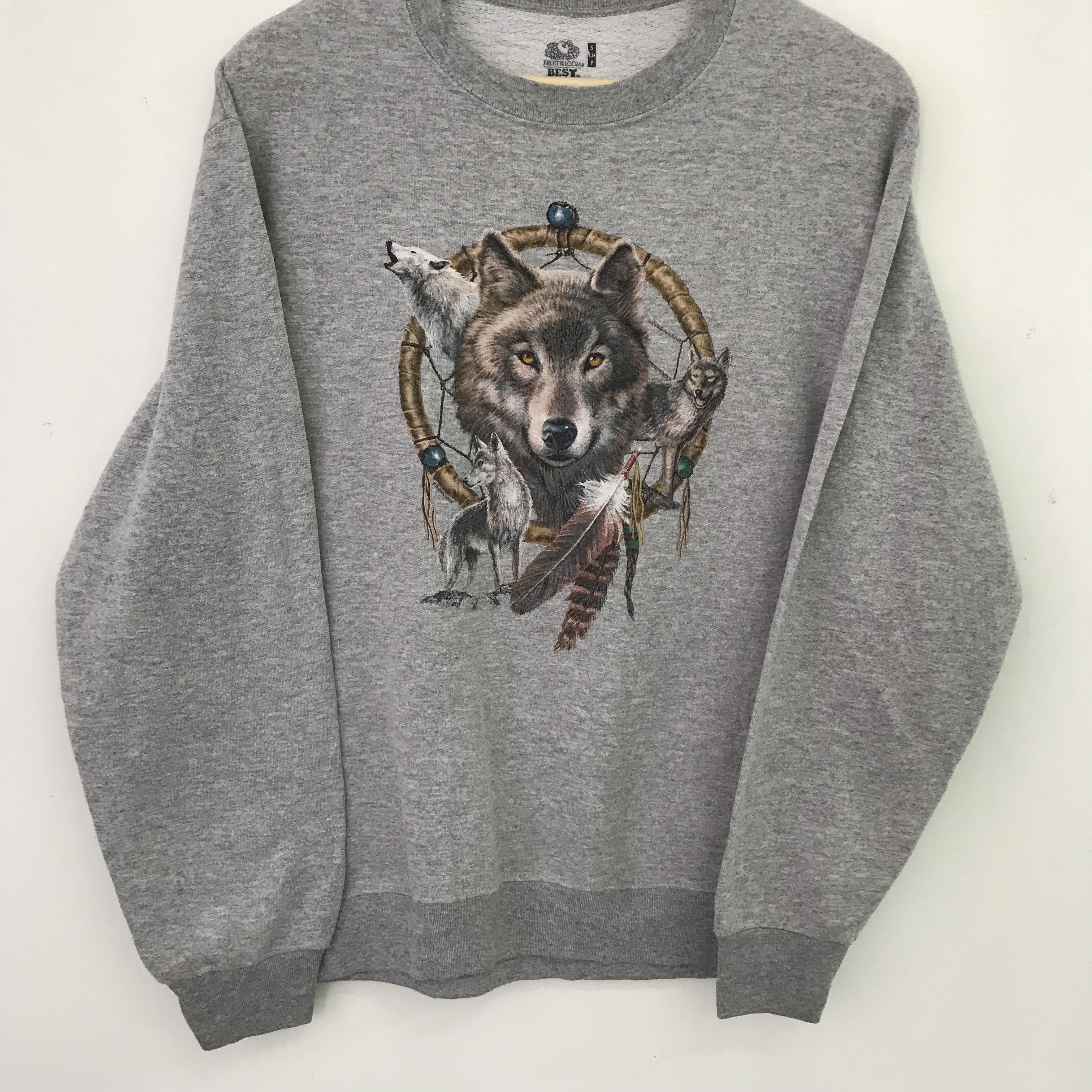 Vintage Vintage Wildlife Wolf Gray Sweatshirt Small Wolf - 564 Size US S / EU 44-46 / 1 - 6 Thumbnail
