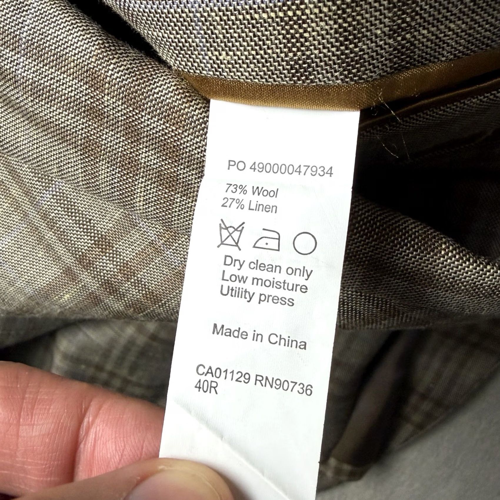Vintage Donald J. Trump 2 Button Sport Coat Blazer Brown Windowpane Linen Wool Men 40R Size 40R - 2 Thumbnail