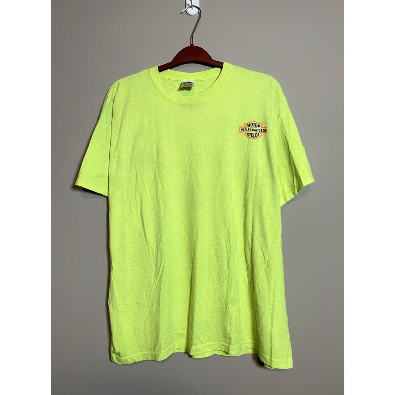 Fruit Of The Loom VINTAGE Harley Davidson Fruit of the Loom Shirt 2XL Men Green Crew Neck Short Sleeve T-Shirt 2003 Neon Size US XXL / EU 58 / 5 - 3 Thumbnail