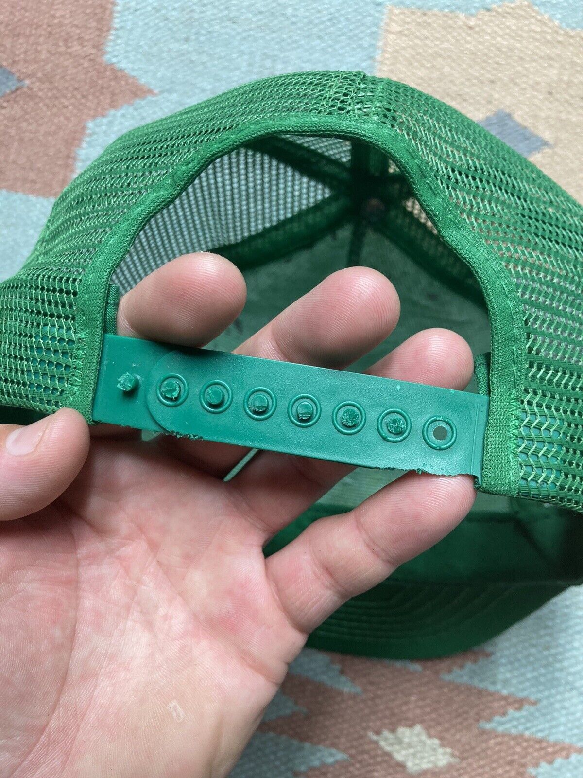 Vintage VTG 80s trucker hat mesh Prairie N.S.A mining forest green Size ONE SIZE - 6 Thumbnail