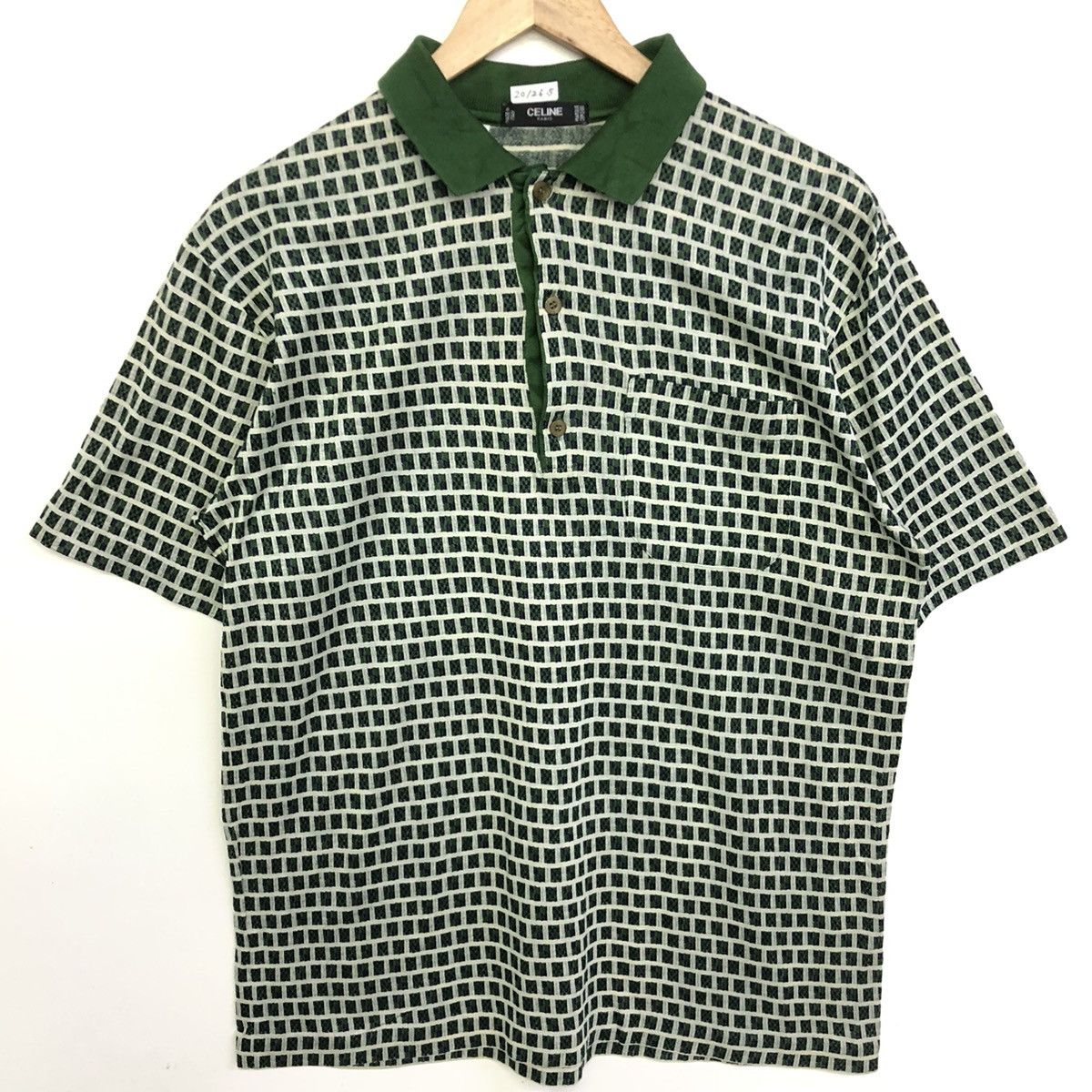 Celine Vintage Celine Paris Monogram Made In Italy Polo Tee Size US M / EU 48-50 / 2 - 2 Thumbnail