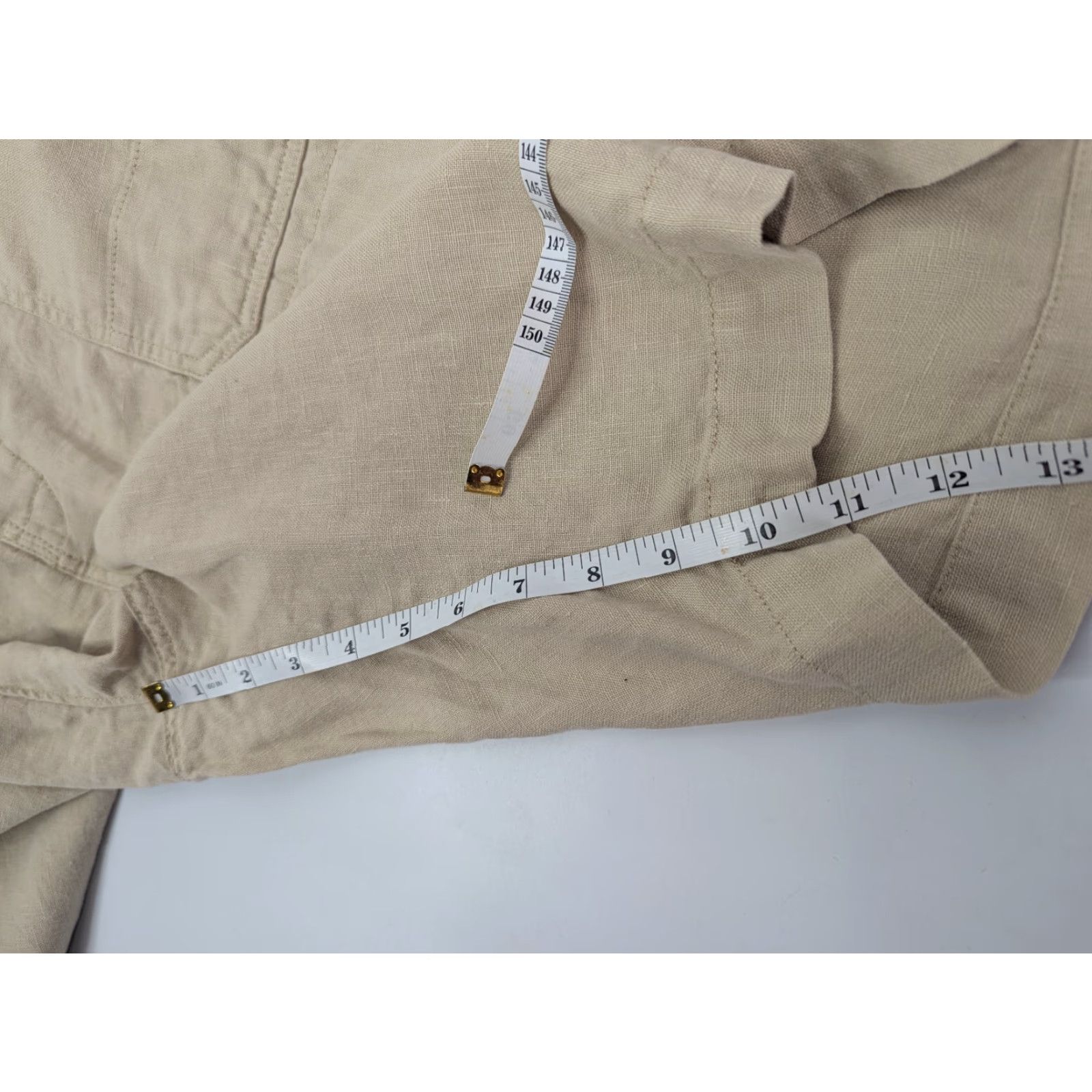 Lucky Brand Lucky Brand Shorts Mens 38 Khaki Linen Chino Drawstring Lightweight Button Fly Casual Travel Size US 38 / EU 54 - 4 Thumbnail