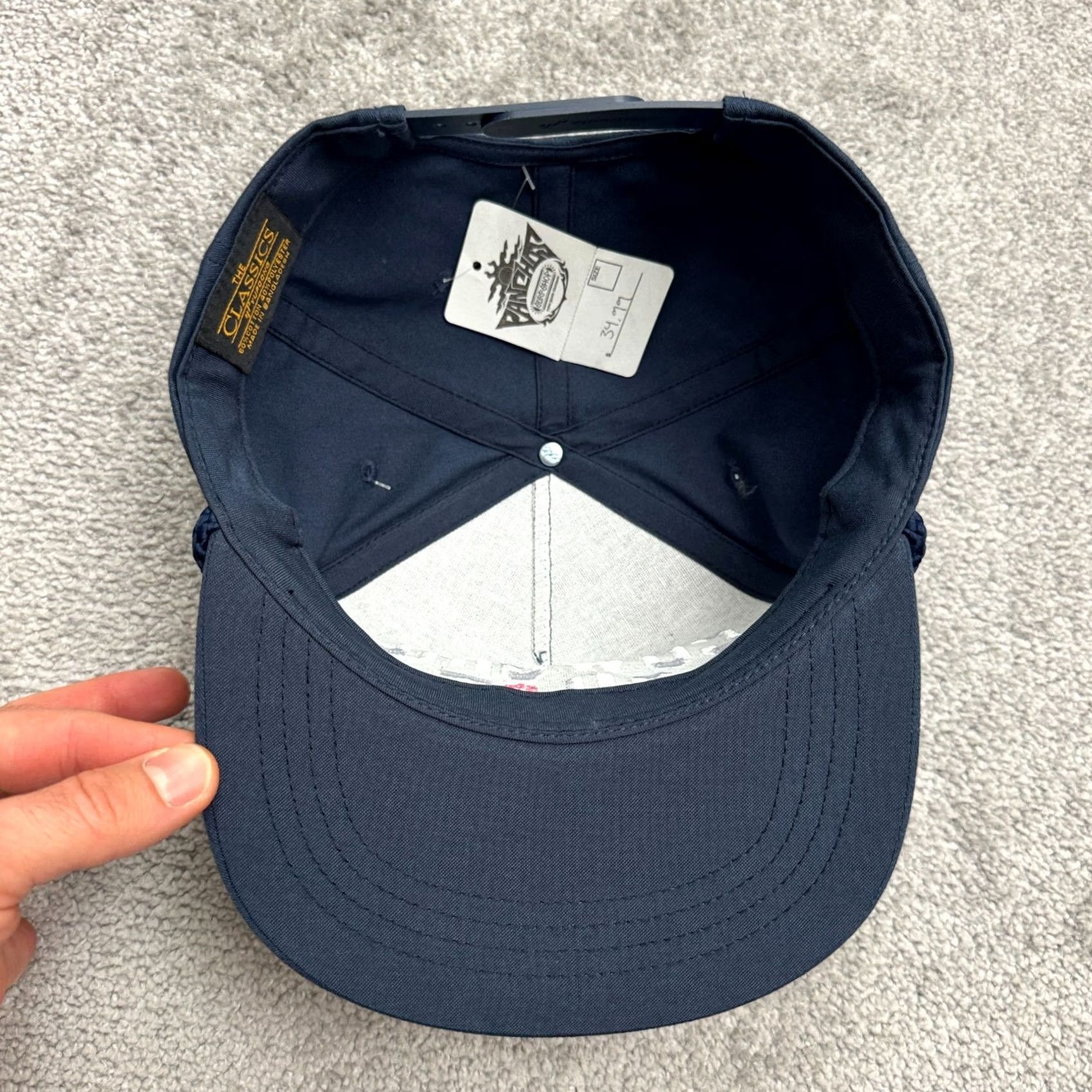 Vintage Yupoong Pancho's Surf Shop Cowgirl Sh*t Snapback Hat Navy Blue Cap Navy Blue Pismo Beach Size ONE SIZE - 6 Thumbnail