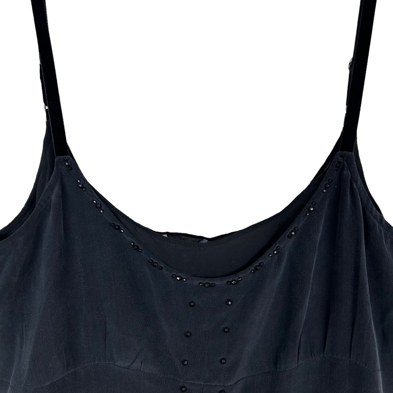 Theory Theory Black Silk Beaded Spaghetti Strap Dress Sz 4 Size S / US 4 / IT 40 - 2 Thumbnail