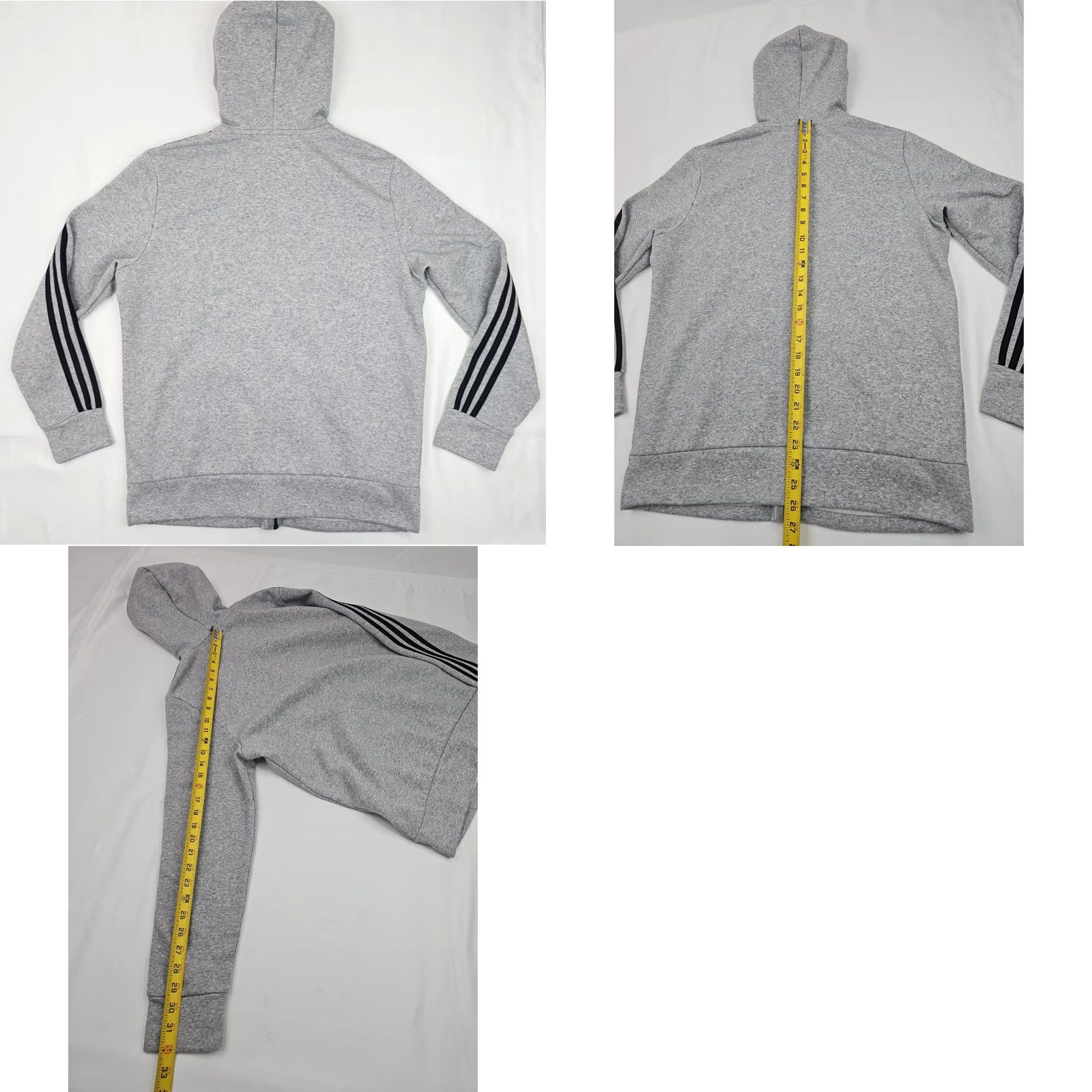 Adidas Adidas Essentials Cotton Fleece 3-Stripe Full Zip Hoodie Women XL Silver - CD2250, 3 Stripe, Full Zip, Fleece Hoodie, Womens XL Size XL / US 12-14 / IT 48-50 - 8 Thumbnail