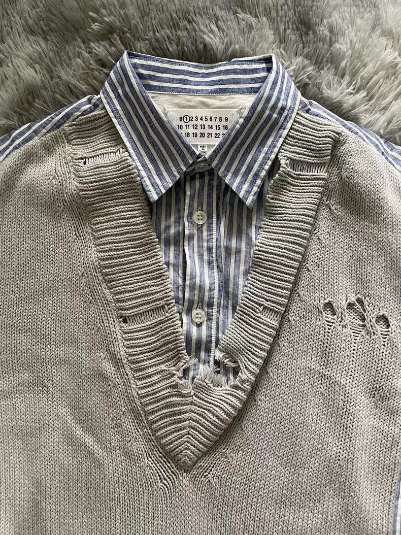 Maison Margiela Maison Margiela Striped Mix Shirt Sweater Combo-2507 Size US M / EU 48-50 / 2 - 4 Thumbnail