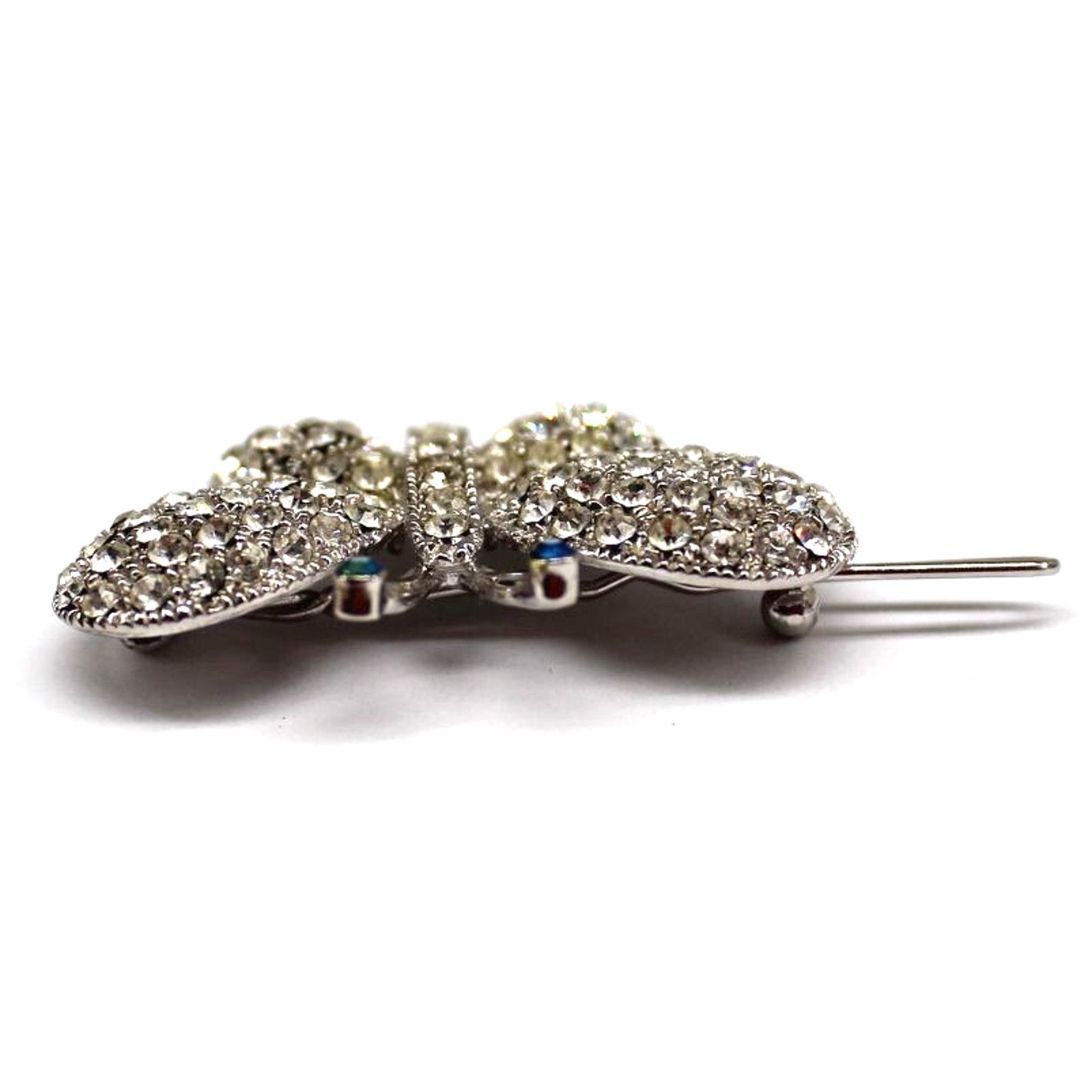 Other Vintage Butterfly Hair Barrette Blue Aurora Borealis Eyes Size ONE SIZE - 3 Thumbnail
