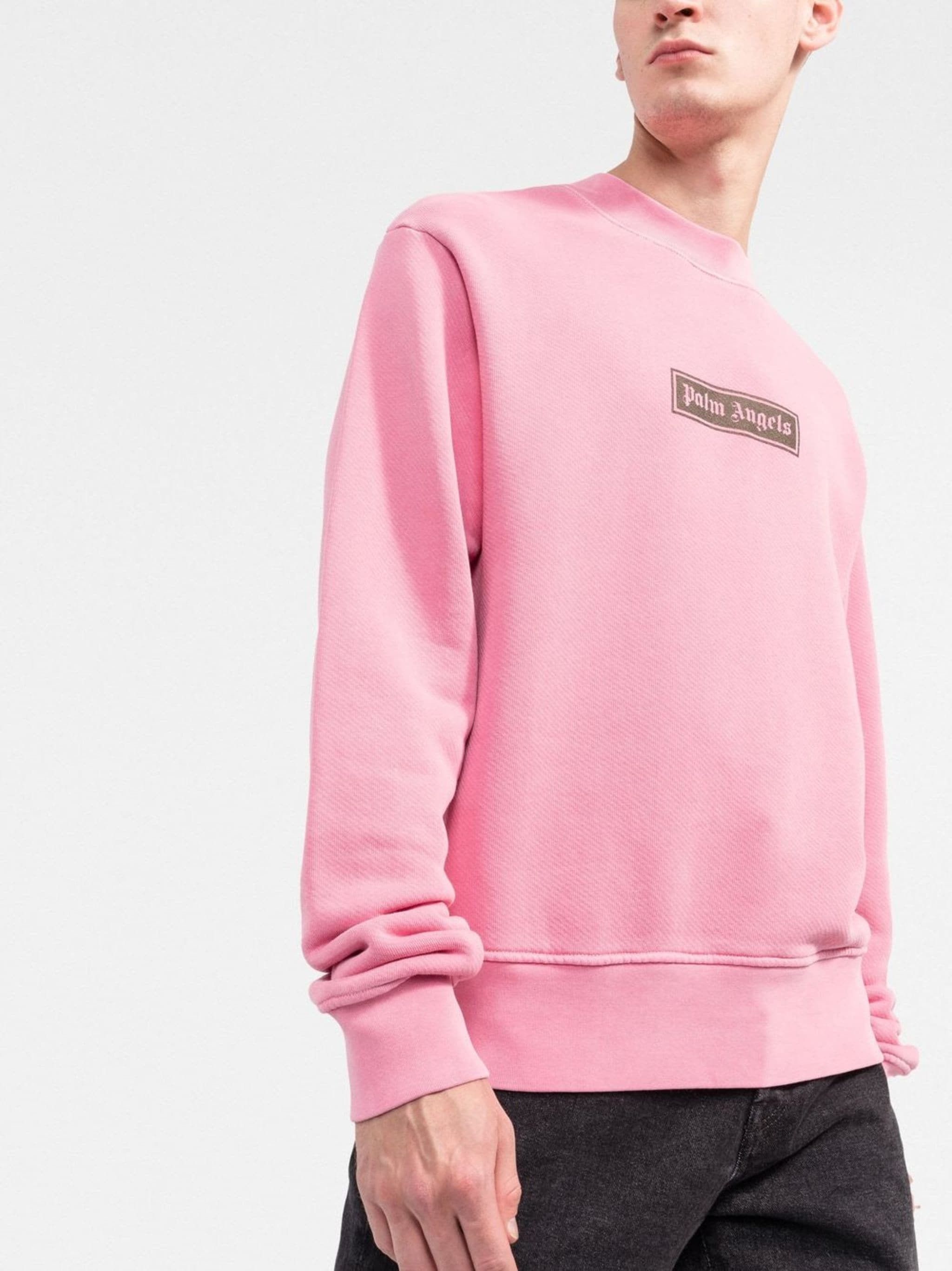 Palm Angels Pink Garment Dye Box Logo Oversized Sweatshirt Size US XL / EU 56 / 4 - 2 Thumbnail