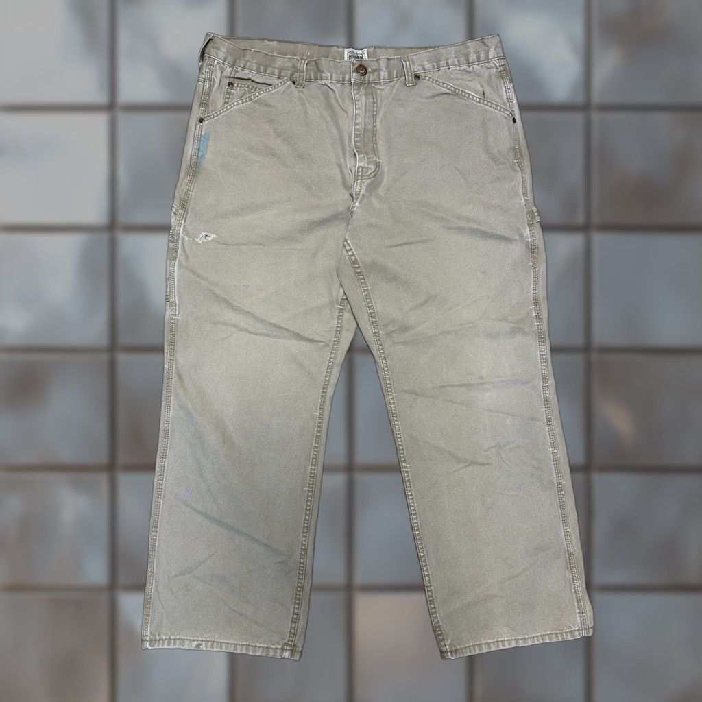 Vintage C.E. Schmidt Workwear Pants Duck Canvas Tan Carpenter Straight Leg 40x29 Mens Regular Size US 40 / EU 56 - 1 Thumbnail