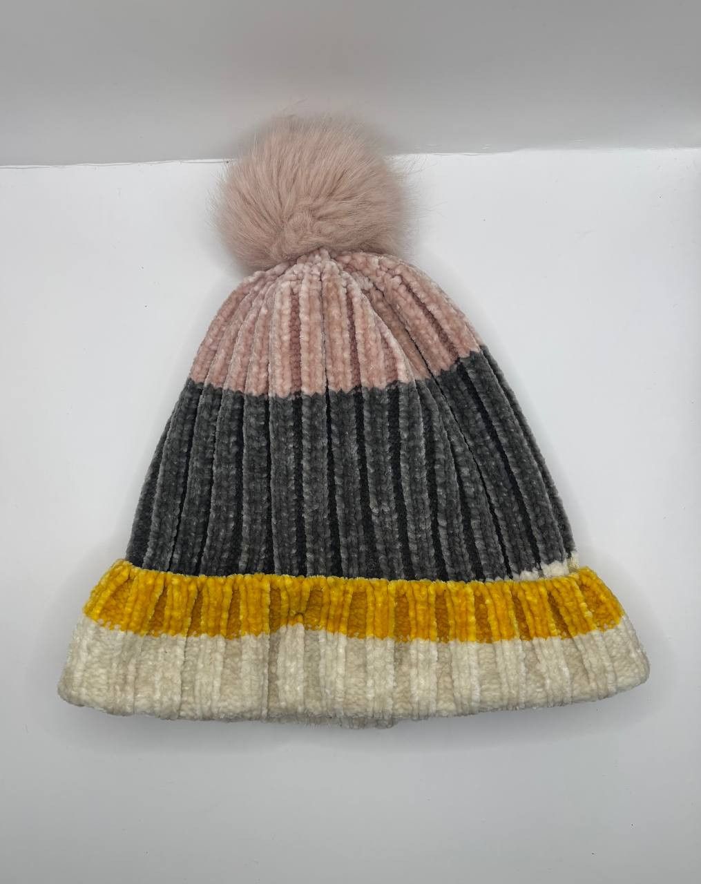 H&M H&M Pastel Color-block Chenille Velvet Beanie Size ONE SIZE - 2 Thumbnail