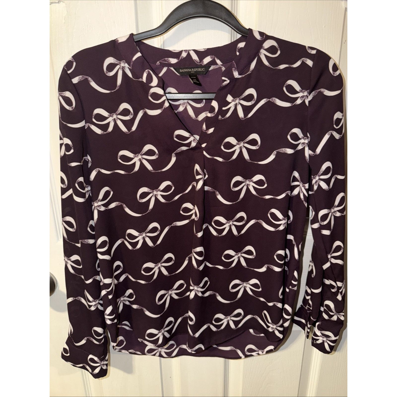 Banana Republic Banana Republic Women's Long Sleeve Blouse Maroon XS Size XS / US 0-2 / IT 36-38 - 13 Thumbnail