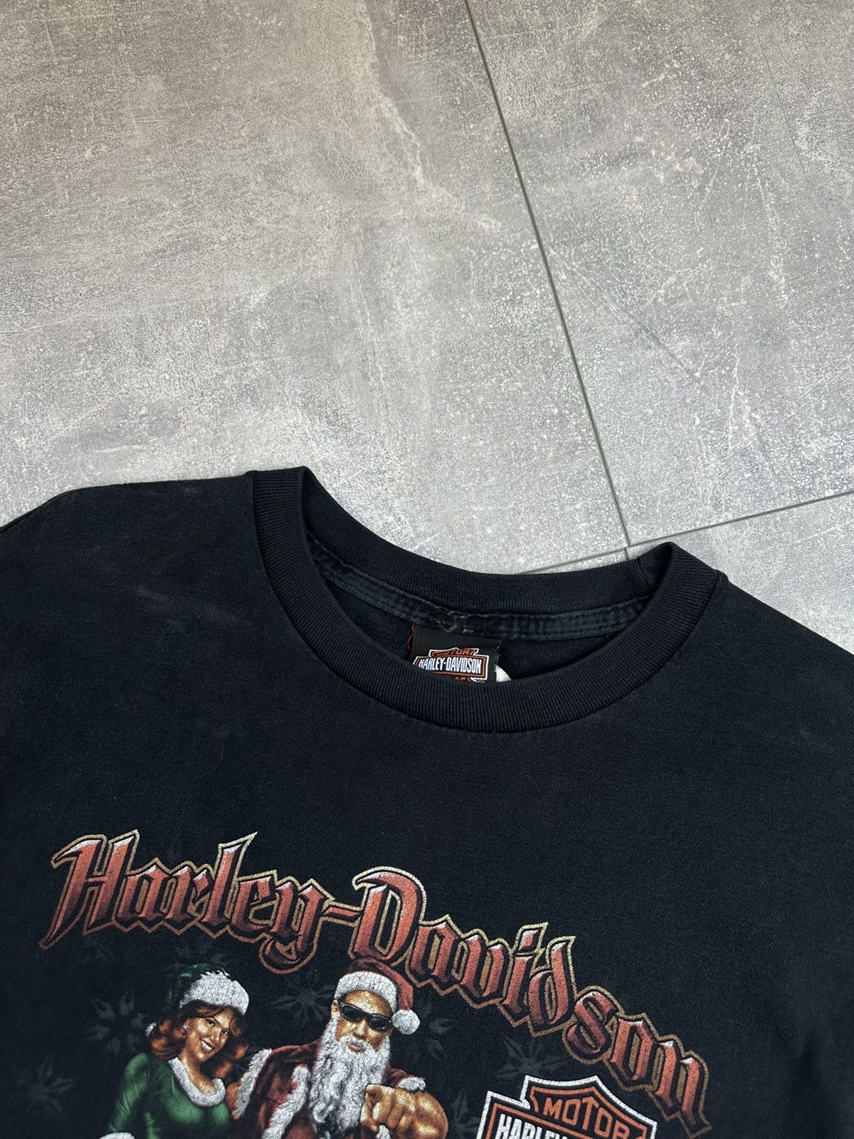 Vintage Harley Davidson 2008 Overprint Logo Santa Bicker Tee Size US L / EU 52-54 / 3 - 4 Thumbnail