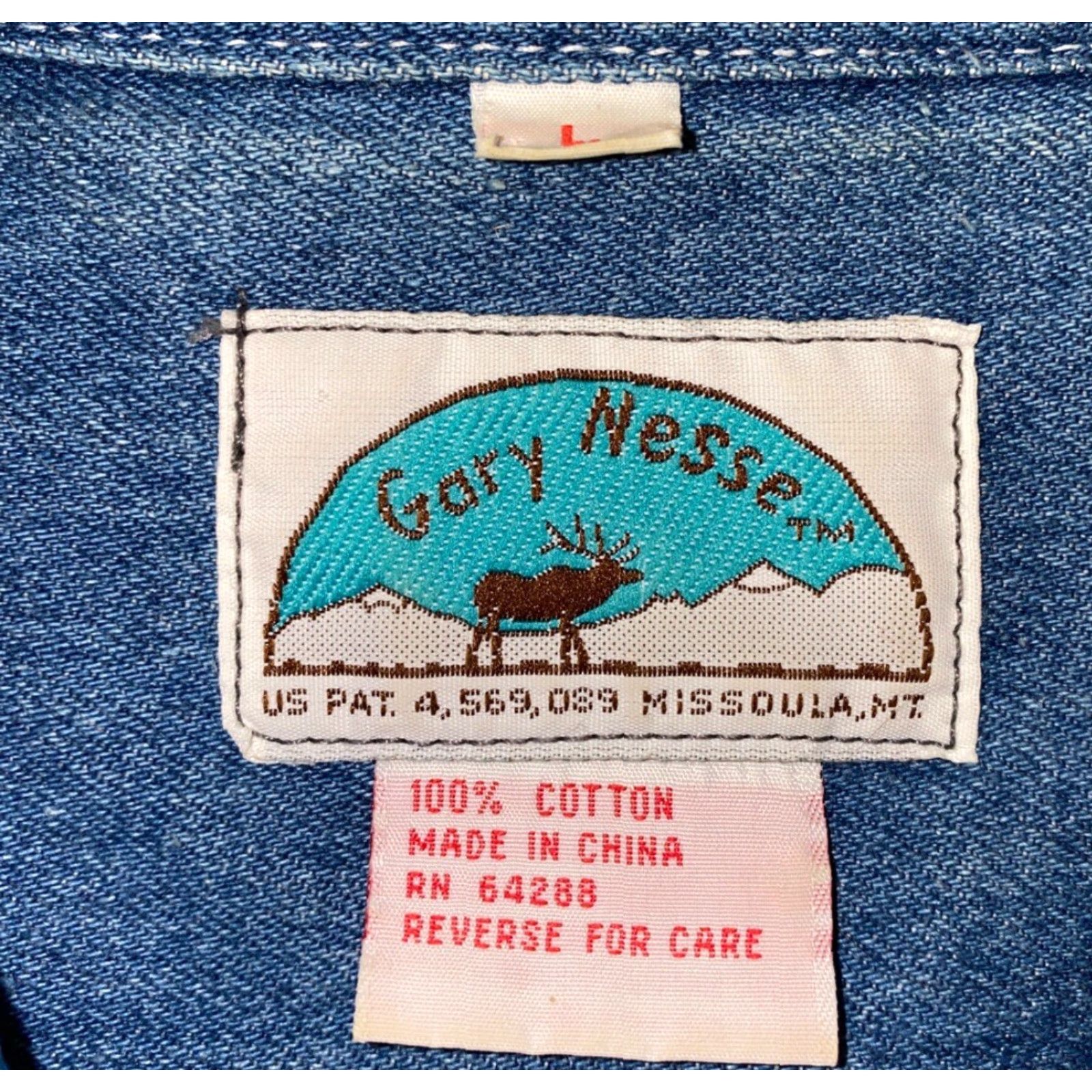 Denime Gary Messe Mens Denim Button-Up Shirt Blue Short Sleeve Size L Regular Cotton Denim Shirt Men Casual Button Front Size US L / EU 52-54 / 3 - 6 Thumbnail