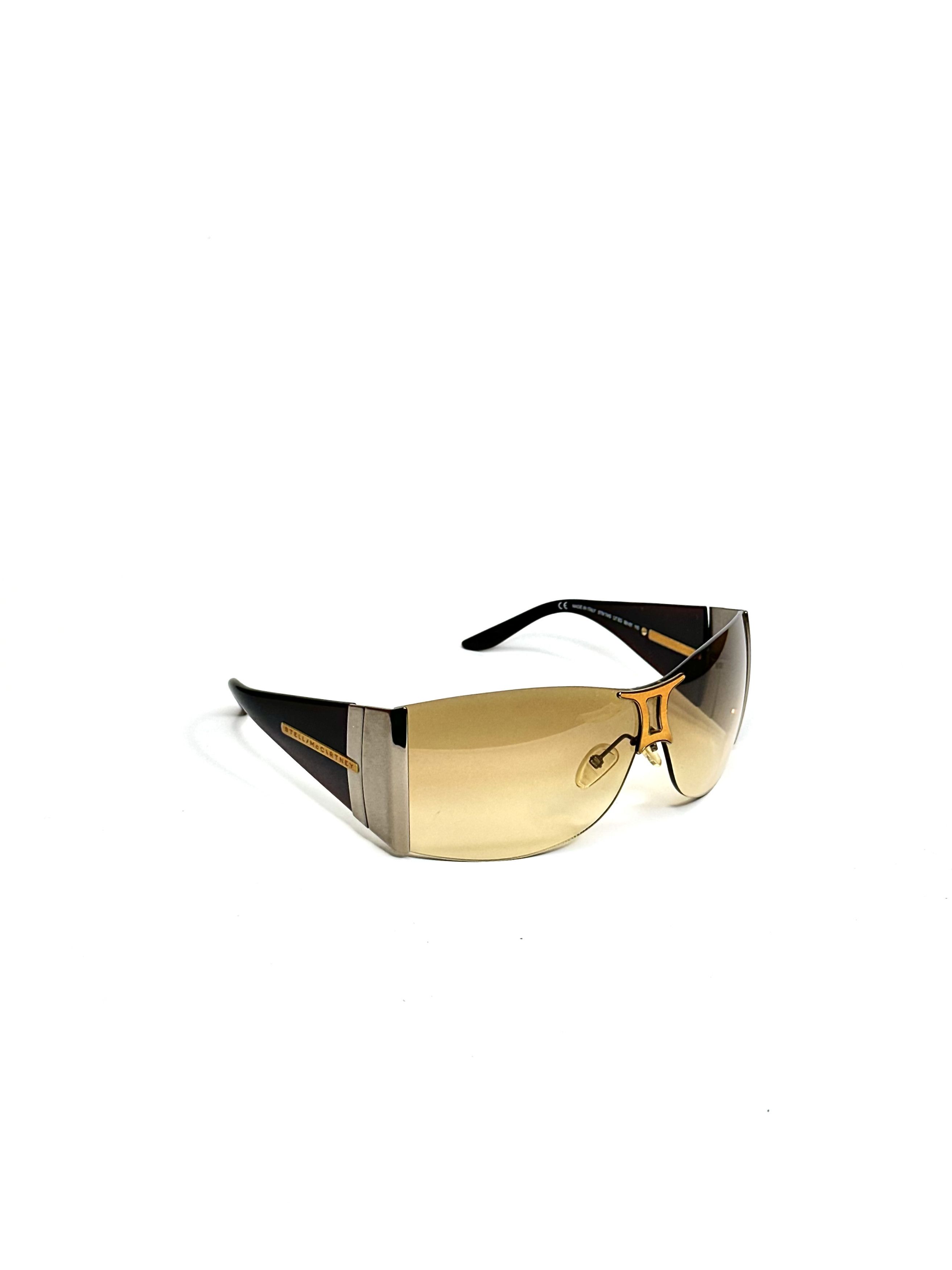 Stella McCartney Wooden mask shaded vintage avant-garde sunglasses Size ONE SIZE - 1 Thumbnail