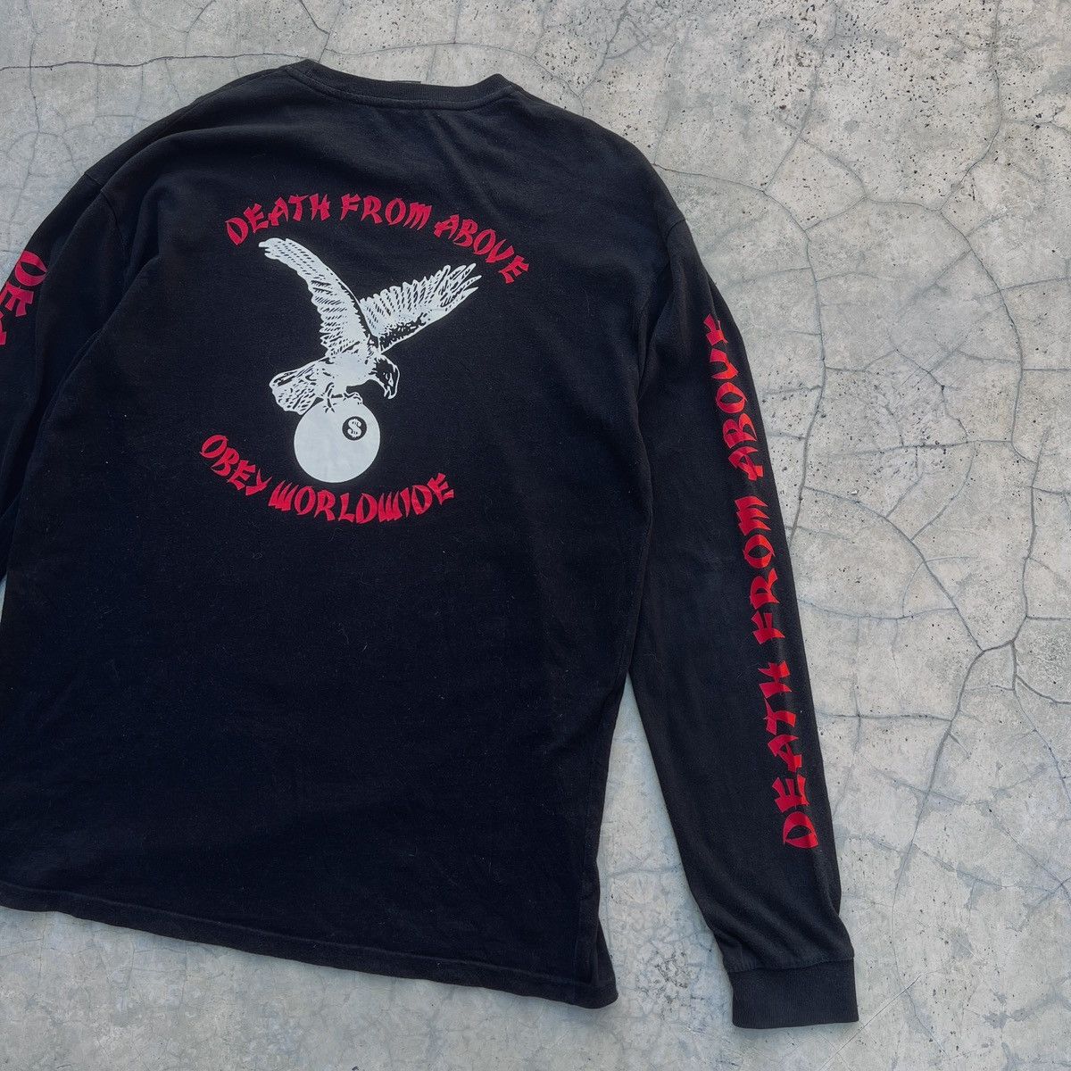 Obey × Shepard Fairey Obey worldwide death from above crazy backhit design tshirt Size US L / EU 52-54 / 3 - 2 Thumbnail