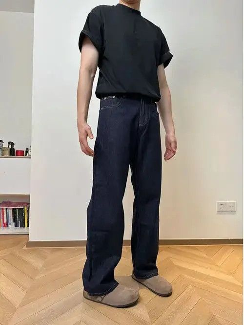 Jean Blue washed vintage classic straight jeans y2k Size US 32 / EU 48 - 4 Thumbnail