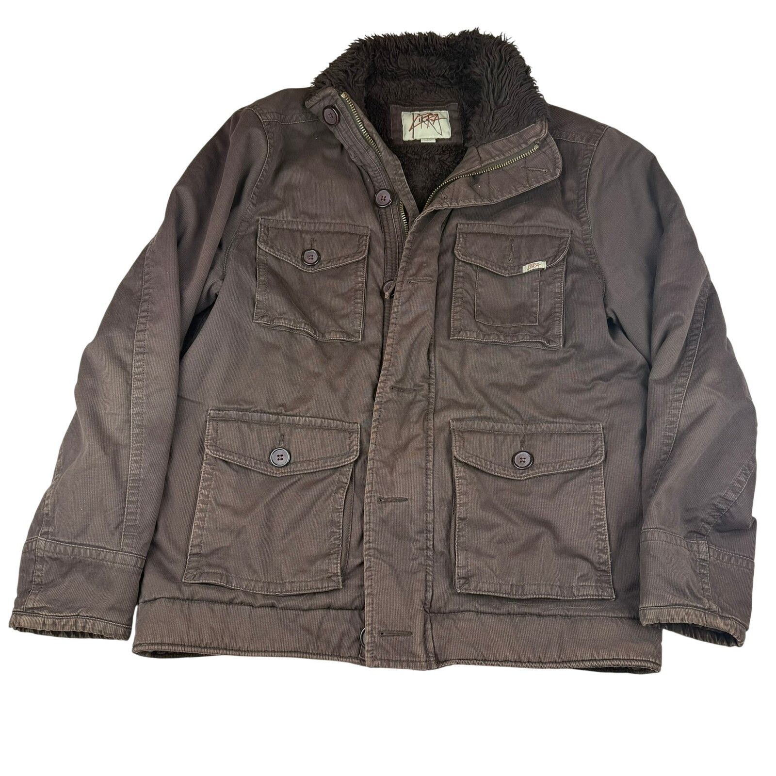 Kirra Y2K Kirra Brown Utility Jacket Faux Fur Collar Size L Size US L / EU 52-54 / 3 - 1 Thumbnail