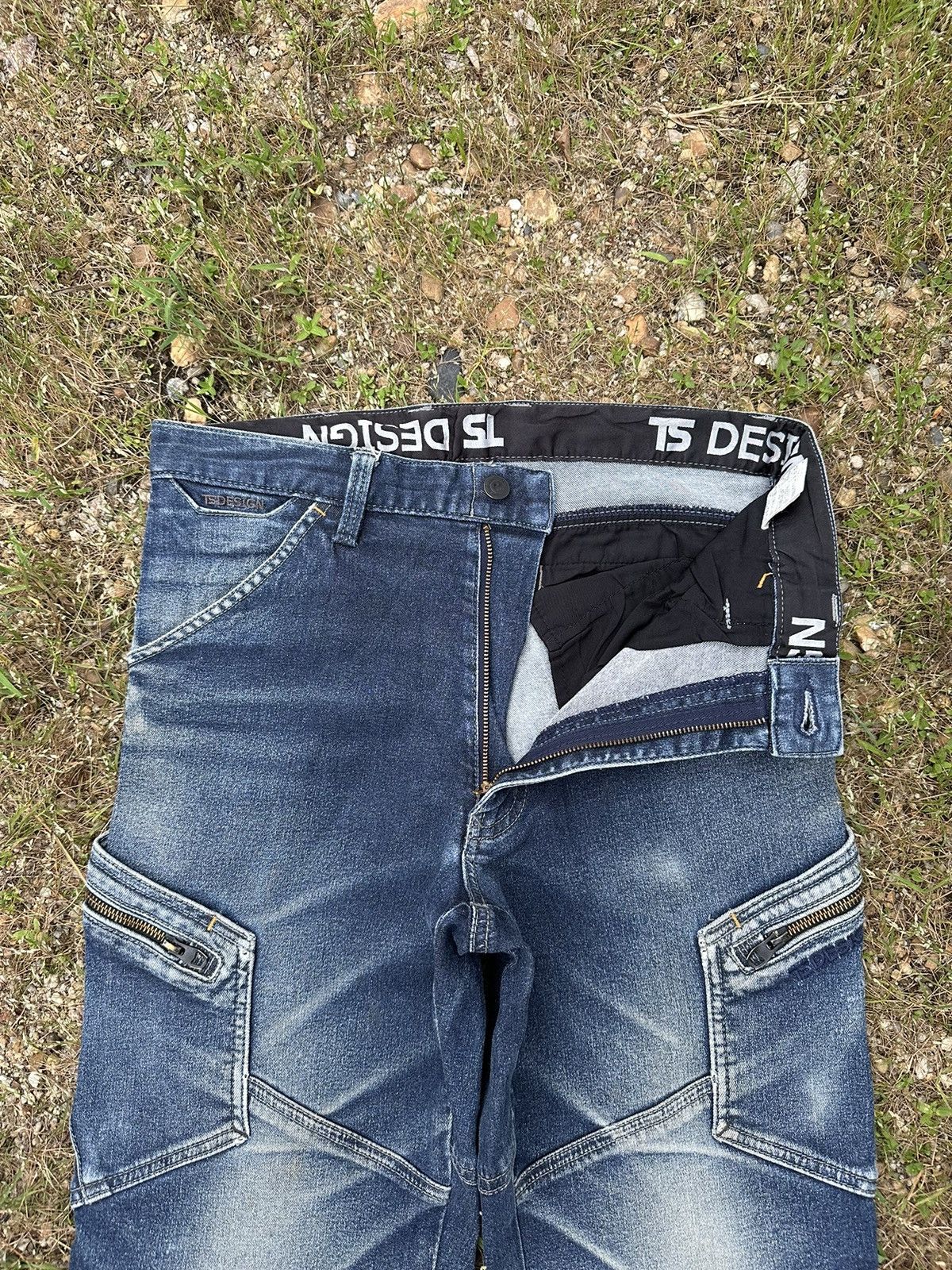 Japanese Brand BIKER DENIM TS DESIGN JEANS STRETCHABLE DOUBLE KNEE PANTS Size US 29 - 7 Thumbnail