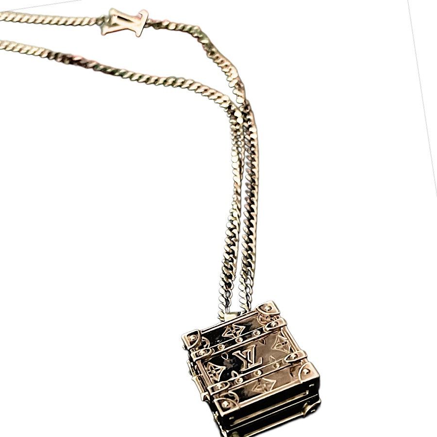 Louis Vuitton Authentic Louis Vuitton Rare Monogram Trunk Pillbox Necklace Size 28 - 2 Thumbnail