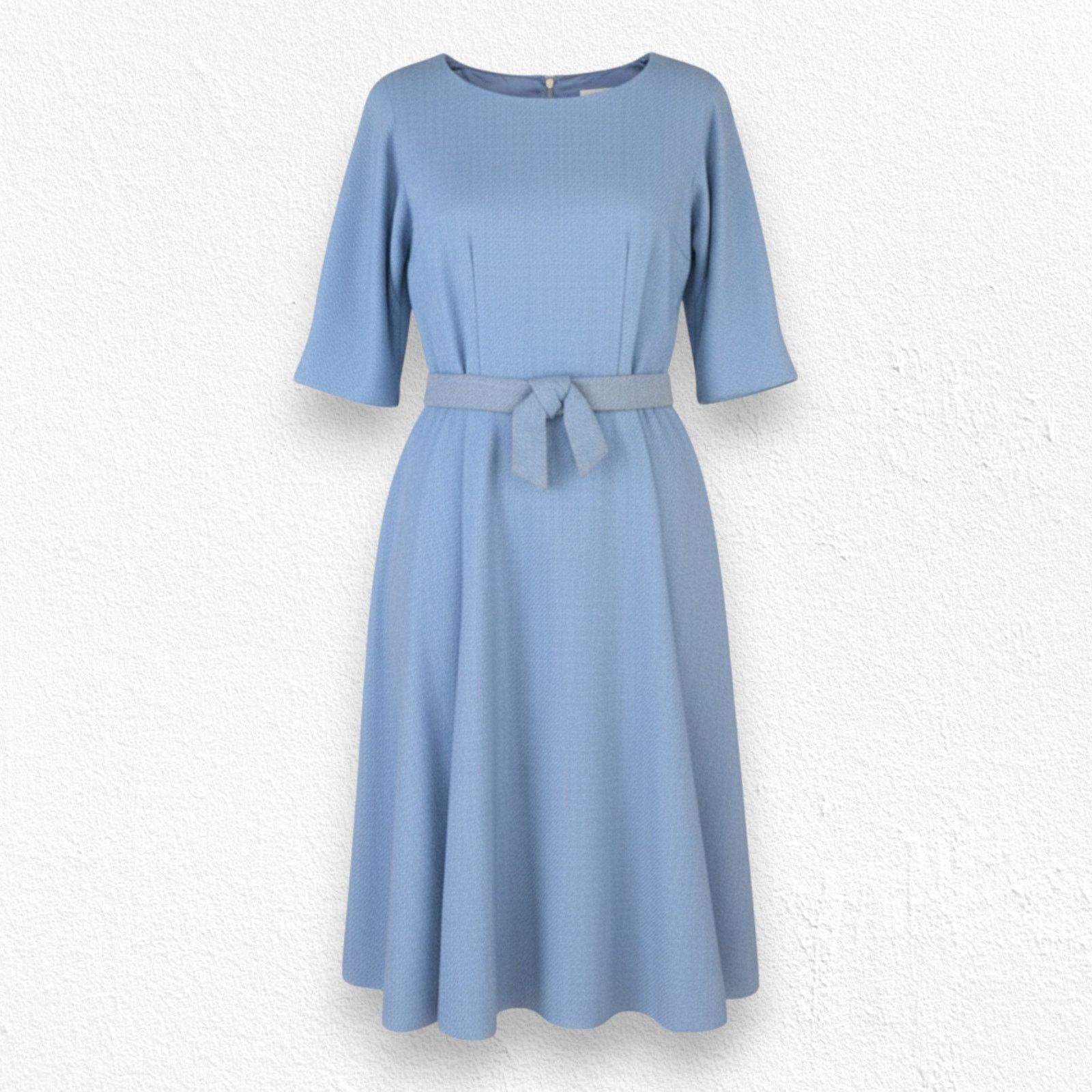 Vintage 50s Light Blue USA Union Made Rockabilly Wool Dress Size 2 Size XS / US 0-2 / IT 36-38 - 1 Thumbnail