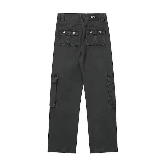Japanese Brand Gray Color Streetwear Y2K Straight Cargo Pant Size US 32 / EU 48 - 4 Thumbnail