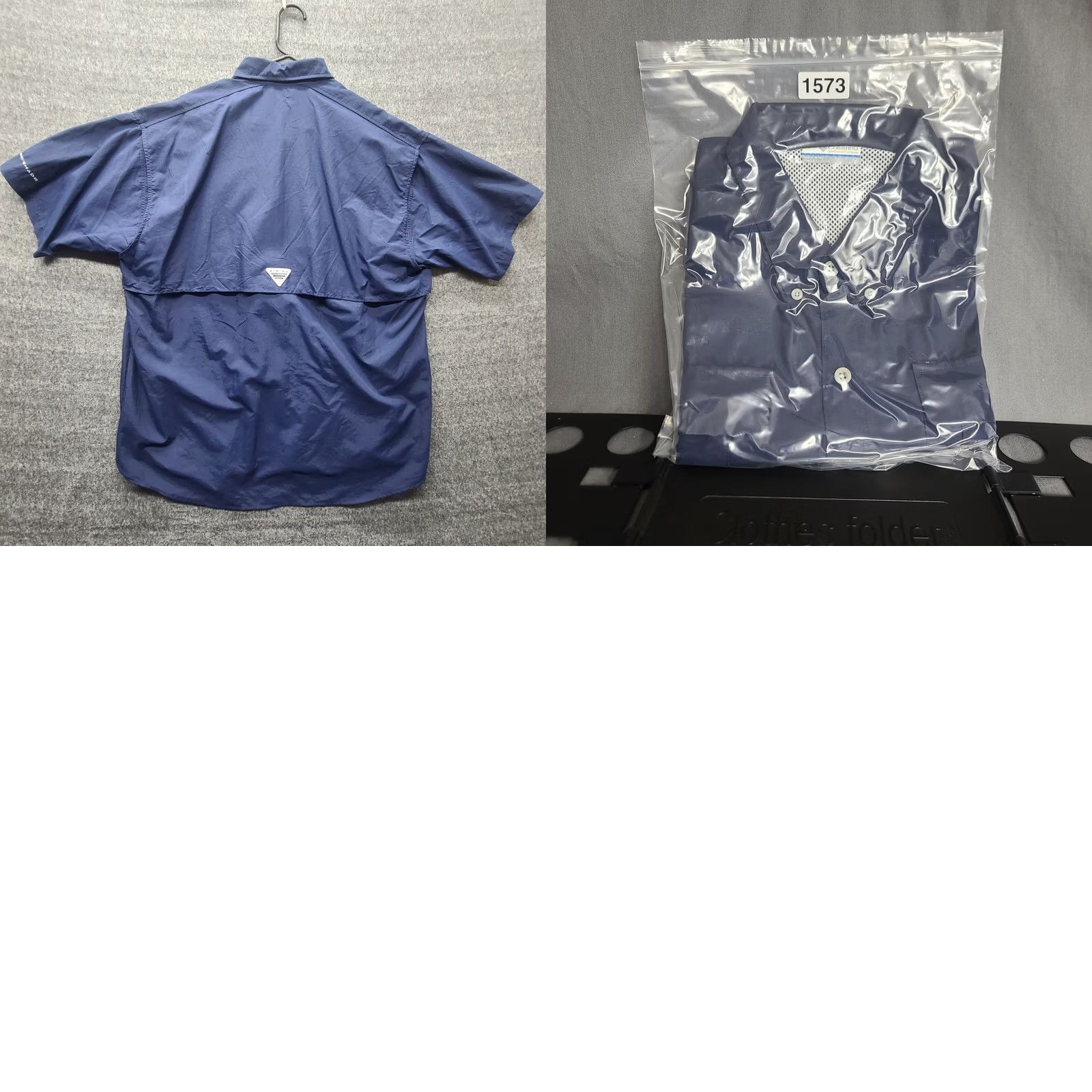 Vintage Columbia PFG Omni-Shade Shirt Mens L Button-Up Lightweight UV Protection Breathable Navy Blue Size US L / EU 52-54 / 3 - 9 Thumbnail