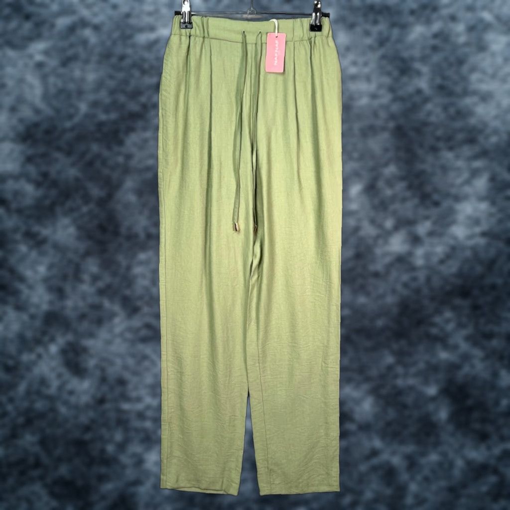 Vintage VINTAGE Naf Naf Paris Womens High-Waisted Pants 34 Green Viscose Blend Pleated 30in Ankle Womens Size 24" / US 00 / IT 34 - 1 Thumbnail