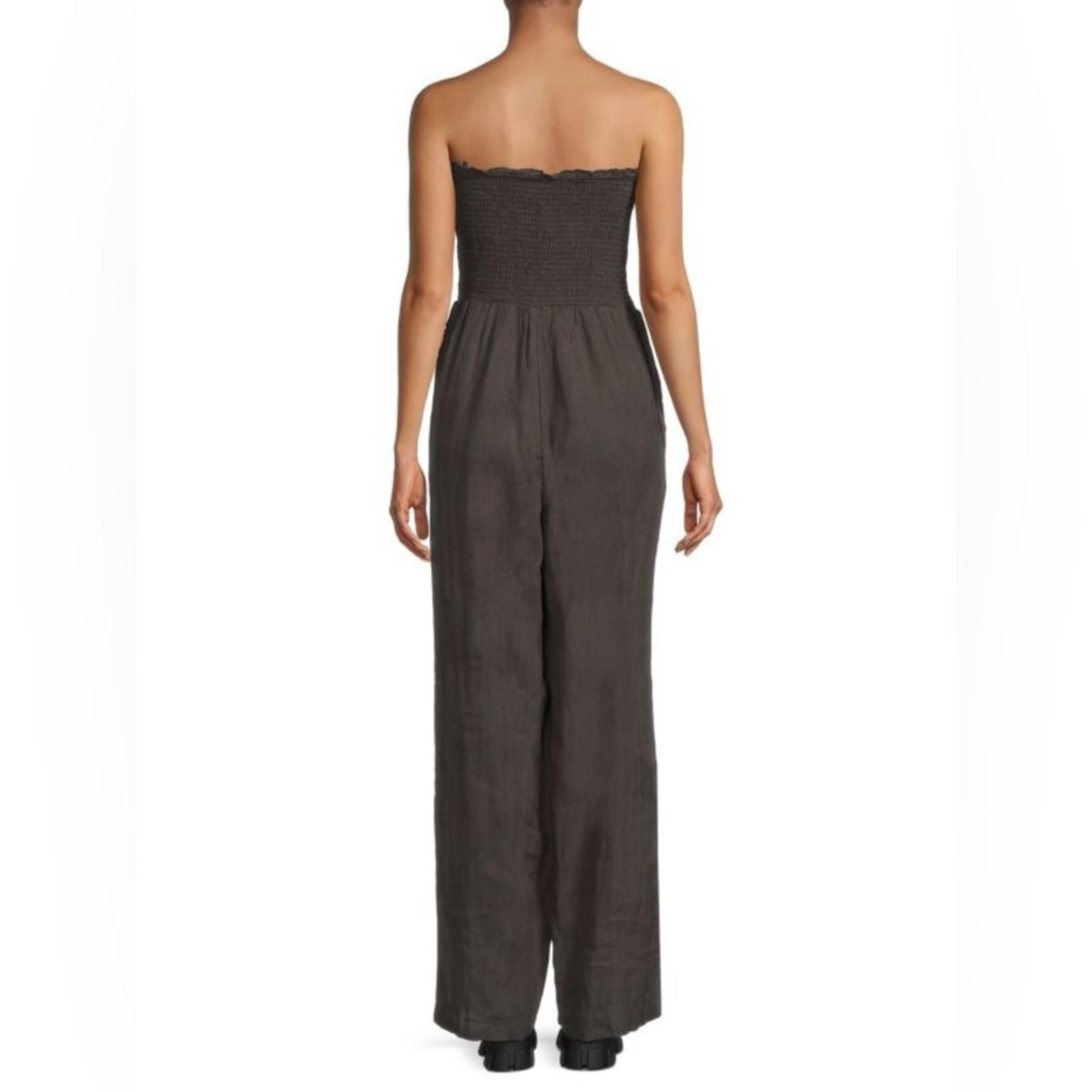 Faherty Faherty Charcoal Wide Leg Jumpsuit Size 28" / US 6 / IT 42 - 2 Thumbnail