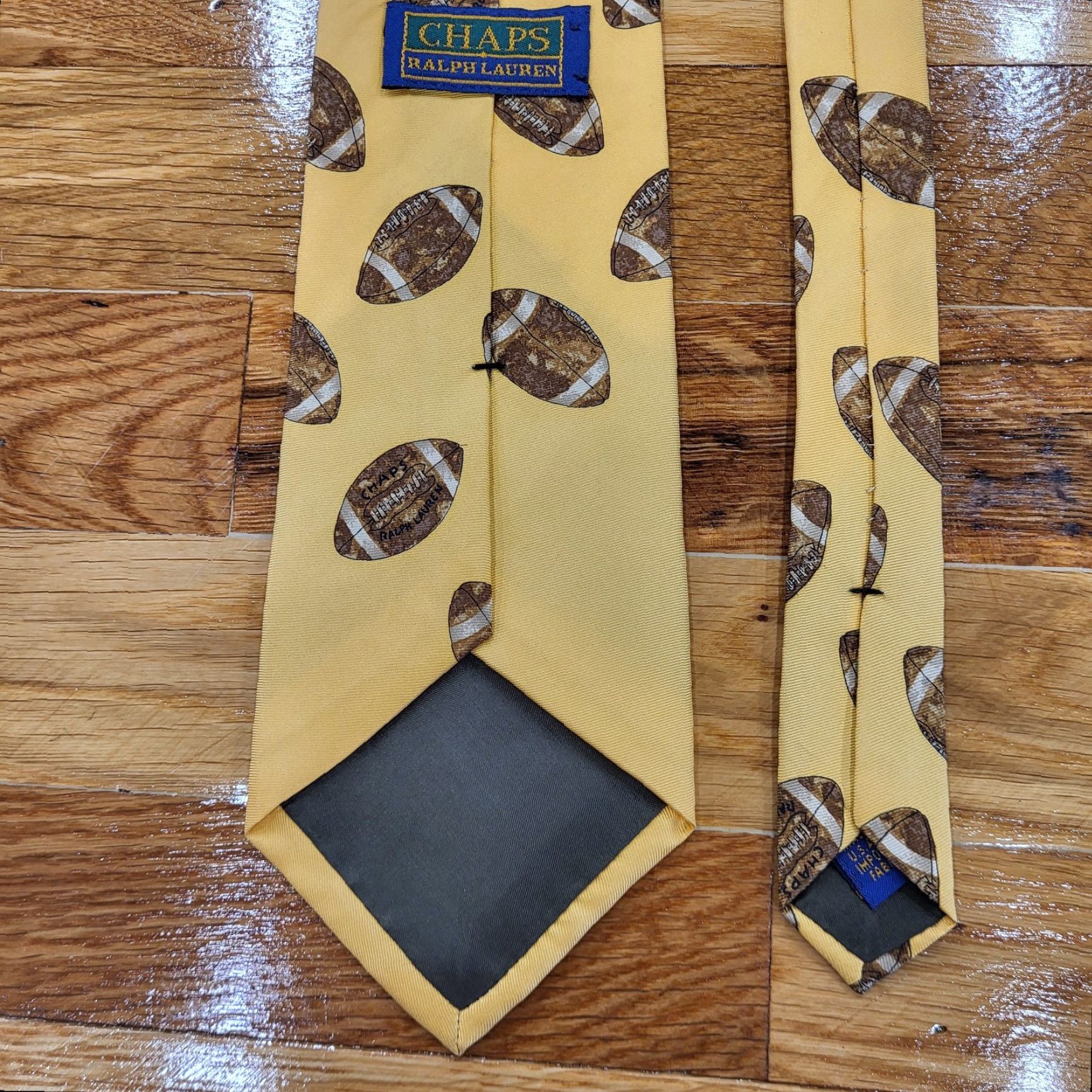 Ralph Lauren VINTAGE Ralph Lauren Chaps Necktie Mens Tan Football Pointed Classic Tie Sports Size ONE SIZE - 6 Thumbnail