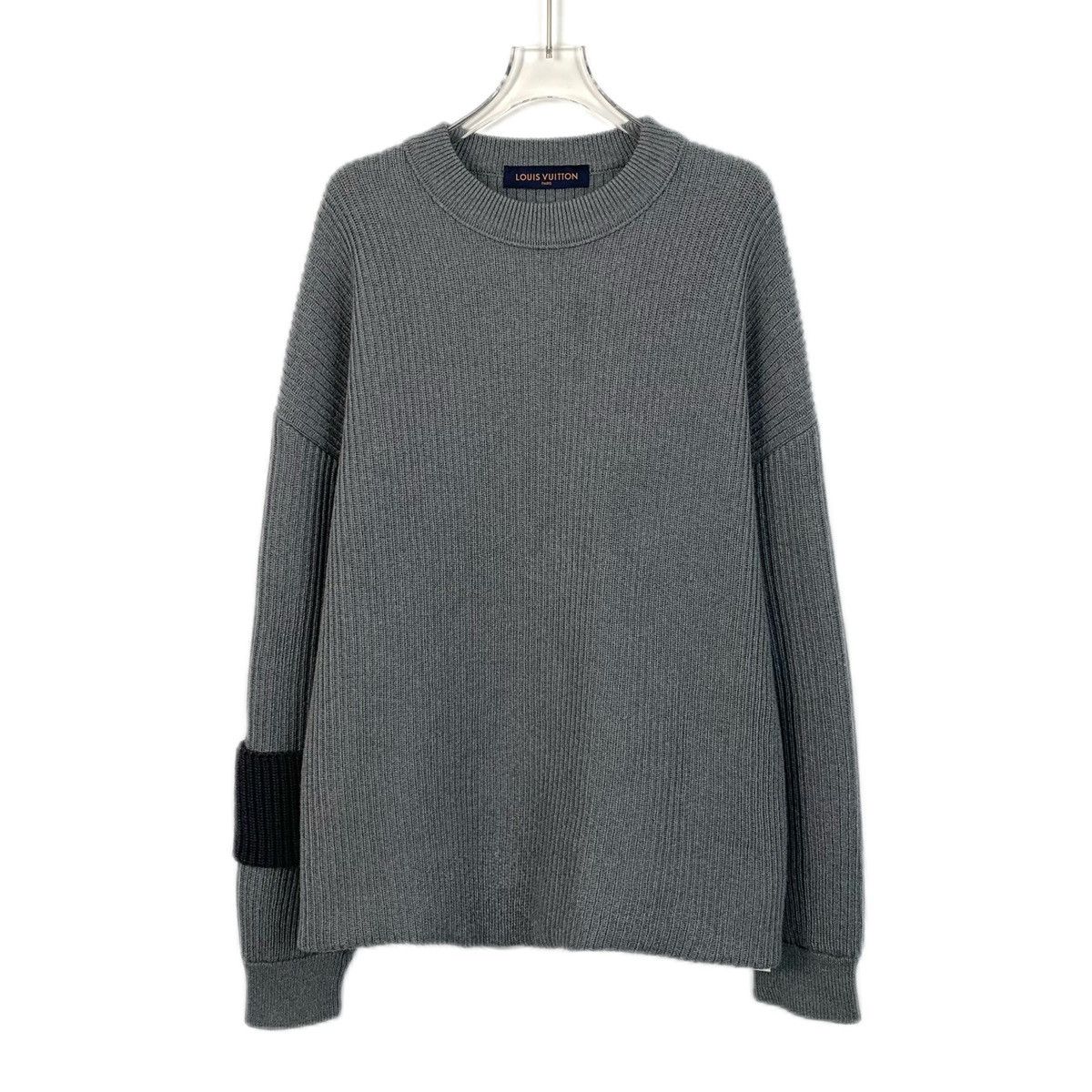 Louis Vuitton Louis Vuitton Grey Letter Intarsia Wool Knit Sweater K26WX Size L / US 10 / IT 46 - 2 Thumbnail