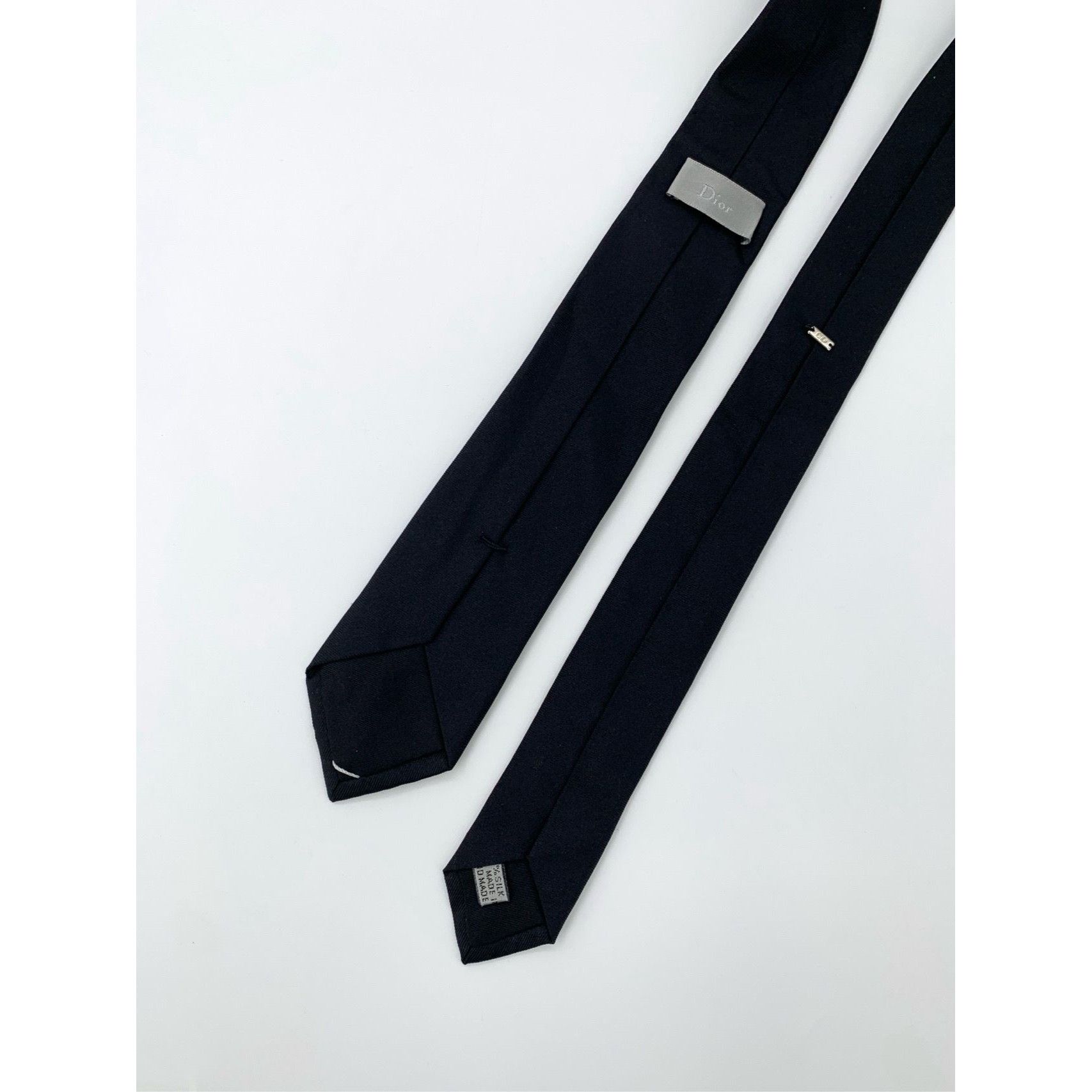 Dior Christian Dior Black Silk Mens Tie Classic Design 150cm Size ONE SIZE - 4 Thumbnail