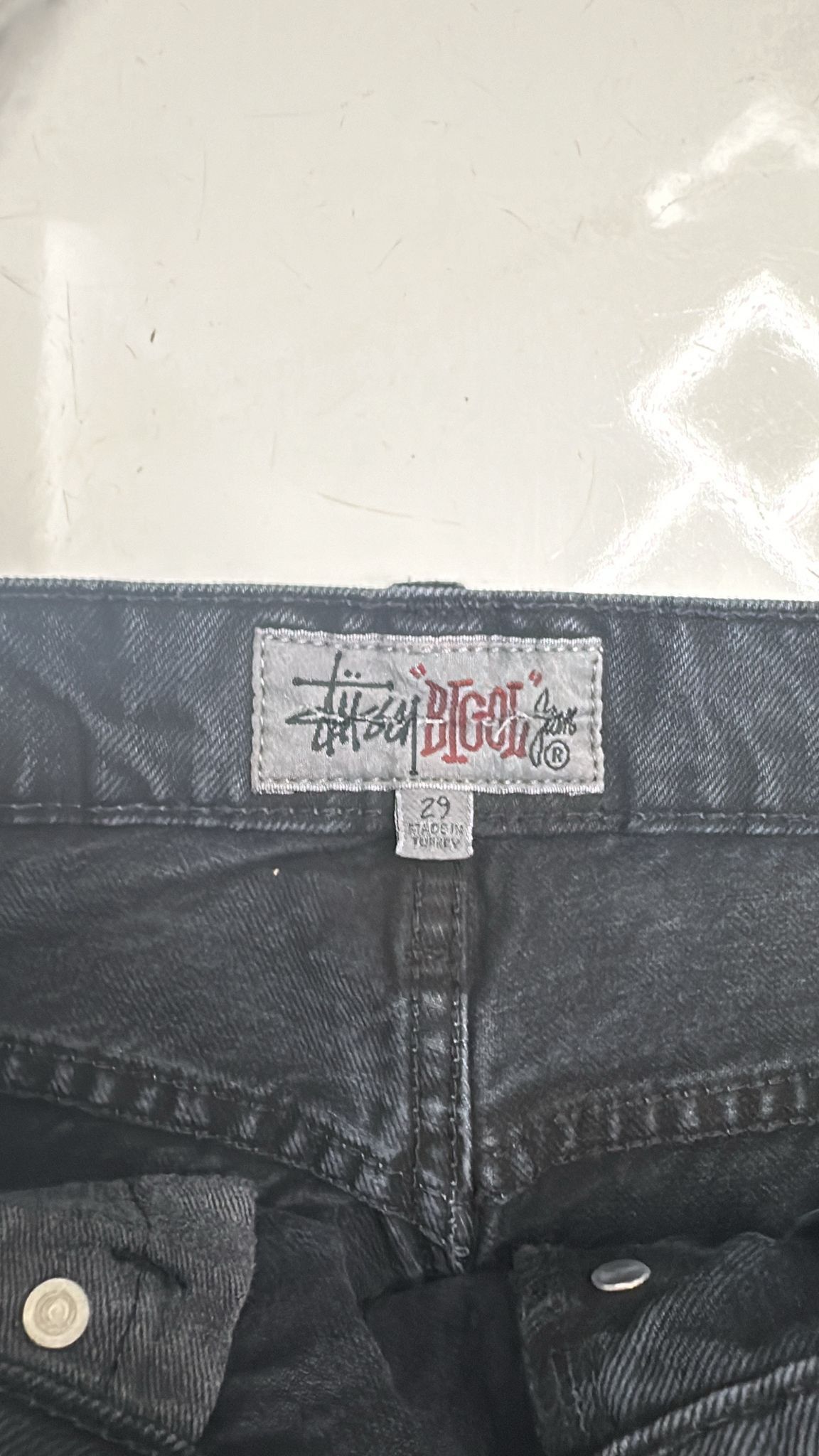 Stussy × Vintage Stüssy Big Ol Jean Black Size 29 Size US 29 - 6 Thumbnail