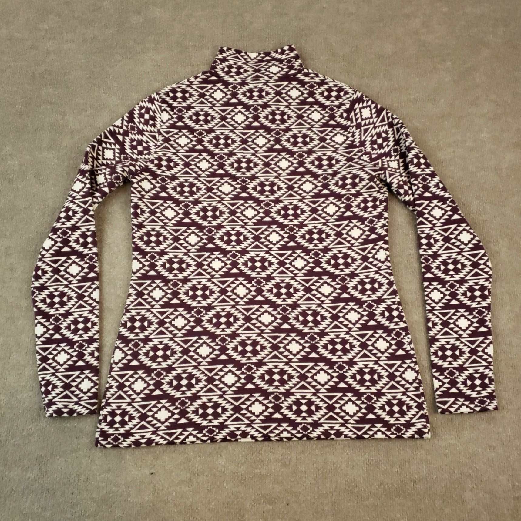 Vintage Duluth Sweater Women M Purple Aztec Mock Neck Long Sleeve Size M / US 6-8 / IT 42-44 - 6 Thumbnail