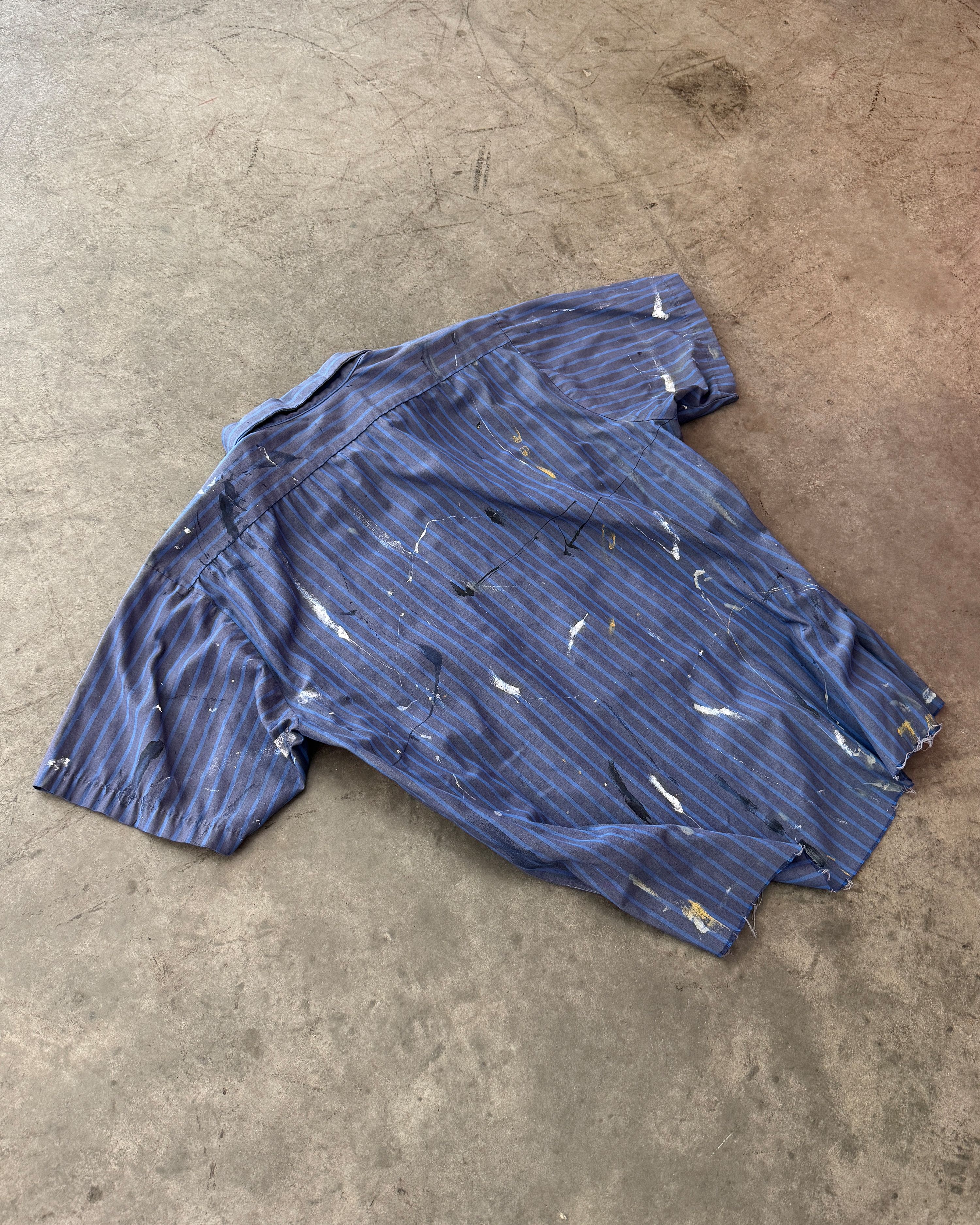 Vintage Vintage Paint Splattered Striped Work Button-Up Size US M / EU 48-50 / 2 - 2 Thumbnail