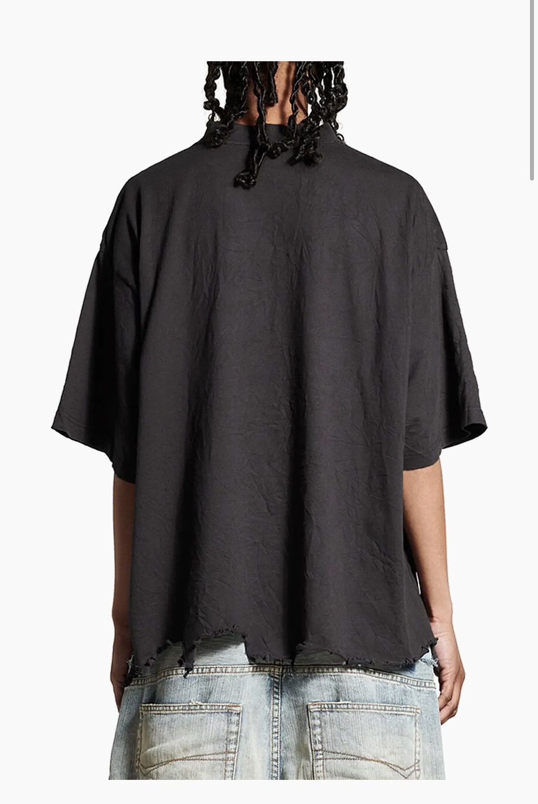 Balenciaga Balenciaga Black Distressed Tee Size US L / EU 52-54 / 3 - 9 Thumbnail