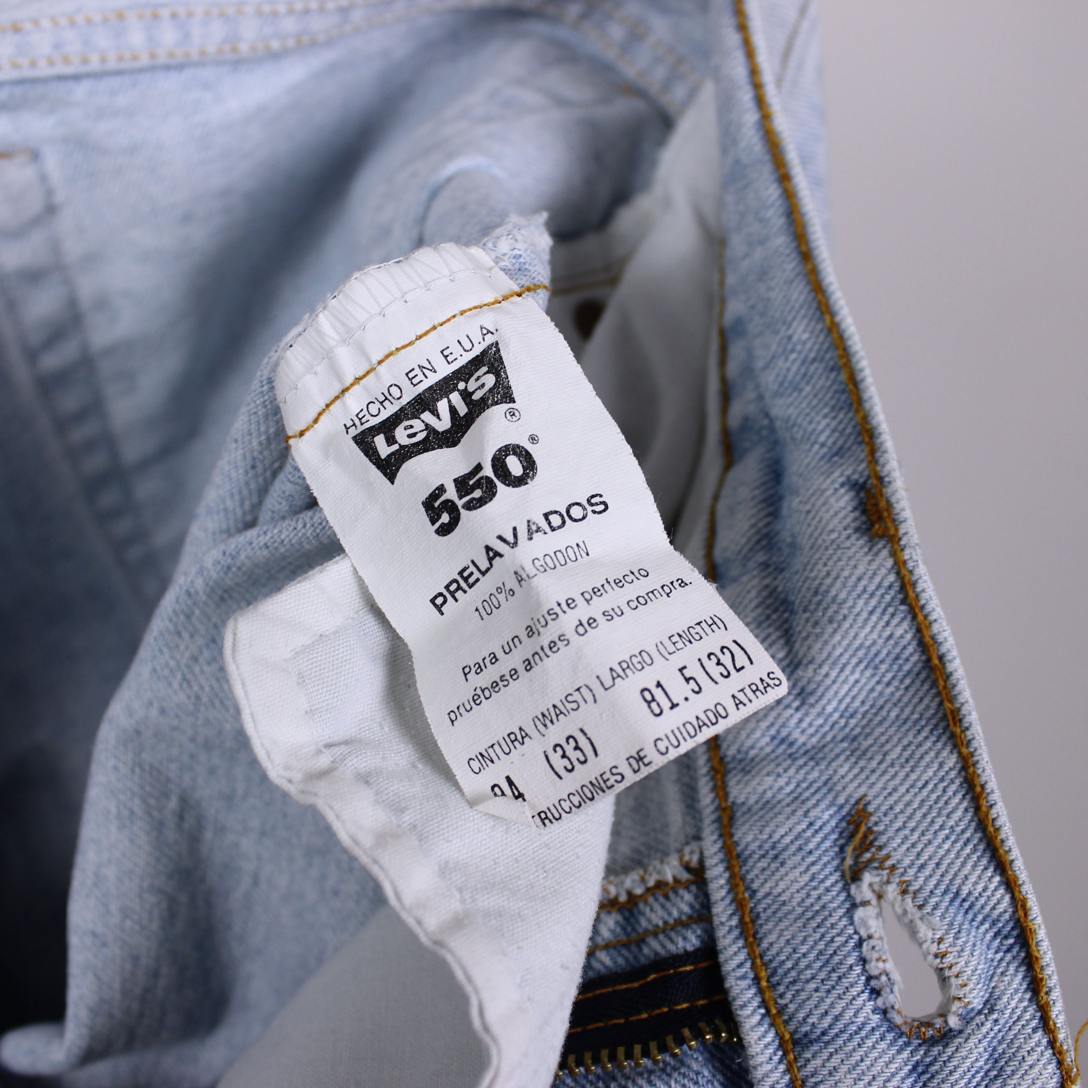 Levi's Levis 550 denim jeans W33 L32 blue rare Size US 33 - 2 Thumbnail