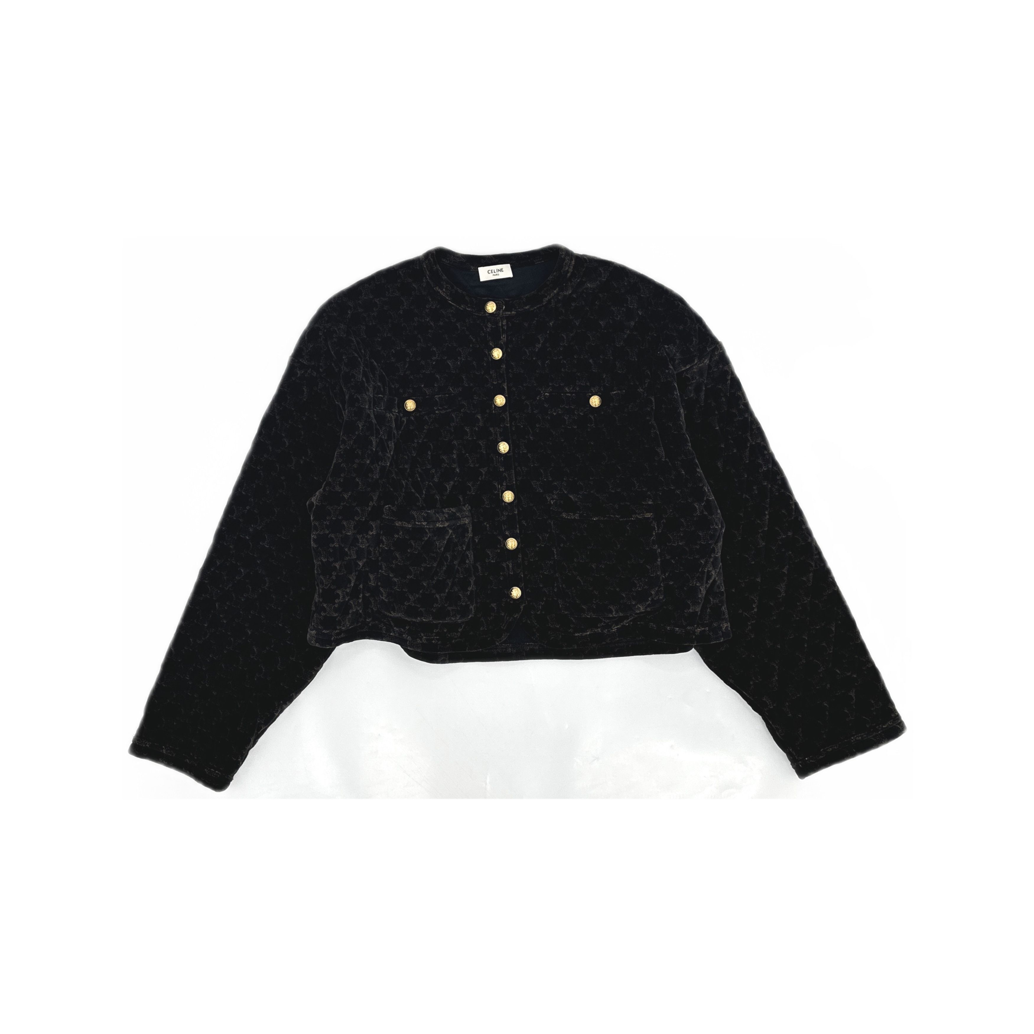 Celine CELINE Triomphe Quilted Velvet Jacket Size 36 Size XS / US 0-2 / IT 36-38 - 1 Thumbnail