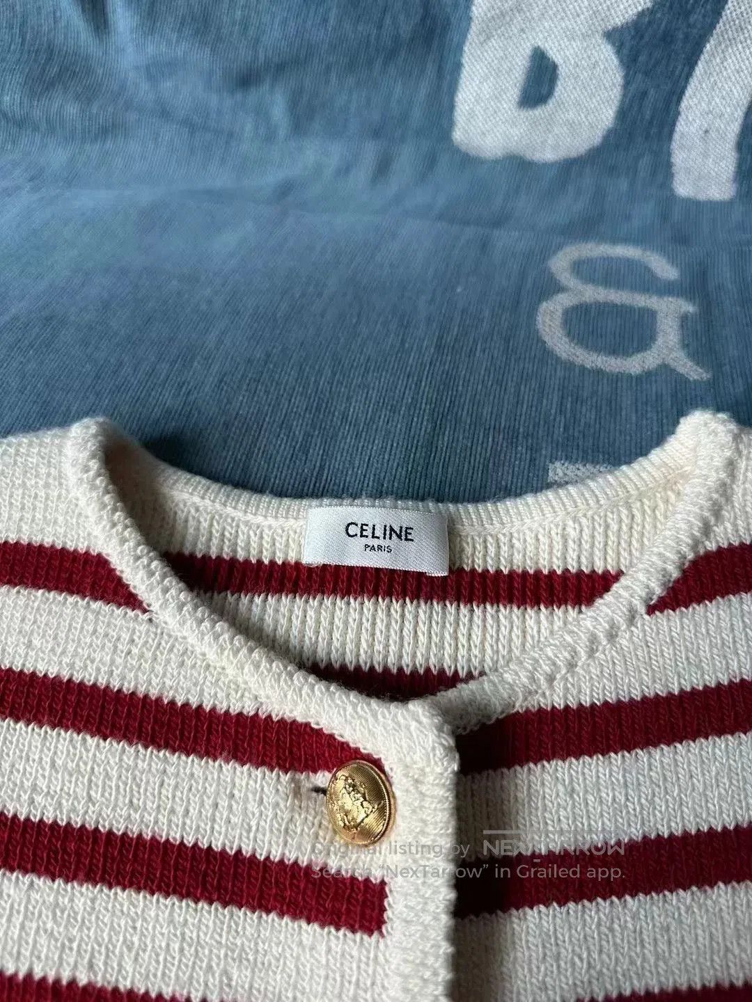 Celine celine red and white striped knit sweater. Size S / US 4 / IT 40 - 3 Thumbnail