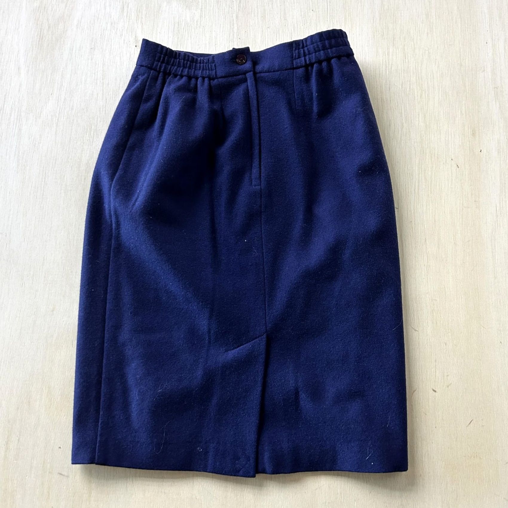 Vintage VINTAGE Panther Skirt Womens 6 Petite Blue Wool Pencil Midi Lined Office Work Size 28" / US 6 / IT 42 - 3 Thumbnail