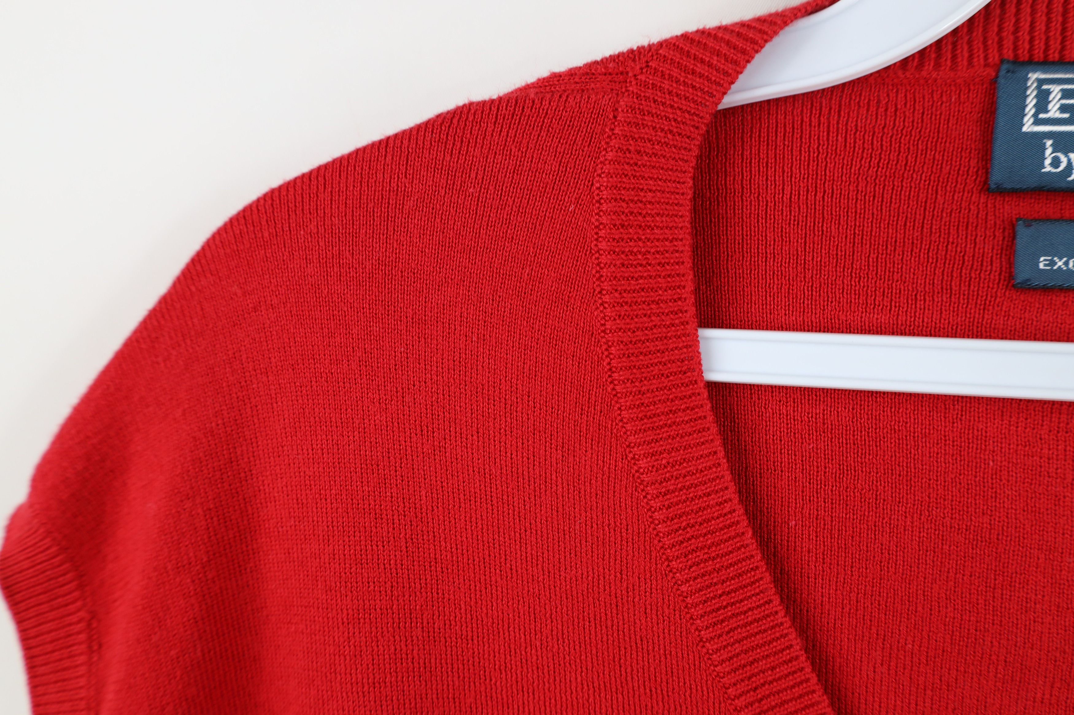 Ralph Lauren Vintage 90s Ralph Lauren Cotton Knit V-Neck Sweater Vest Red Size US XXL / EU 58 / 5 - 10 Thumbnail