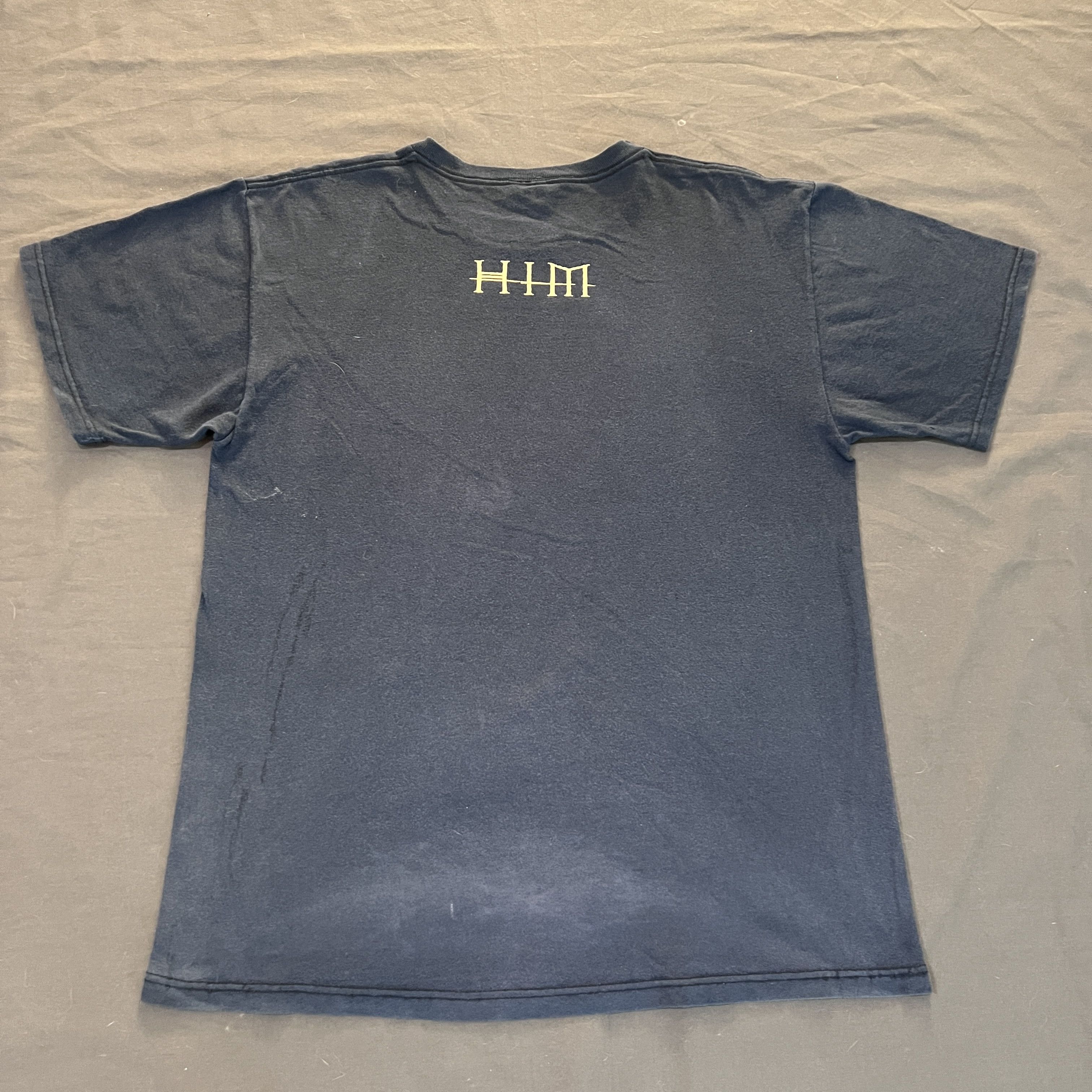Band Tees × Seditionaries × Vintage Vintage Y2K 2000s HIM logo Promo Tee Faded Gothic metal Size US L / EU 52-54 / 3 - 7 Thumbnail
