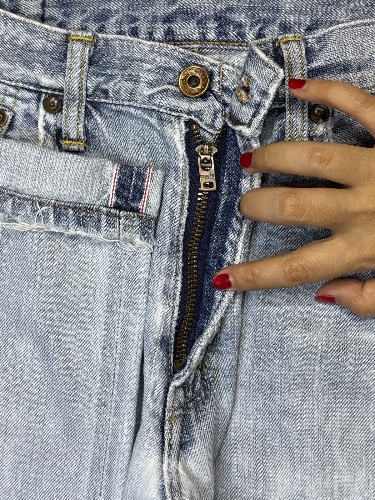 Edwin × Japanese Brand Vintage Japanese Edwin 505zx Selvedge Loose Jeans Size US 29 - 4 Thumbnail